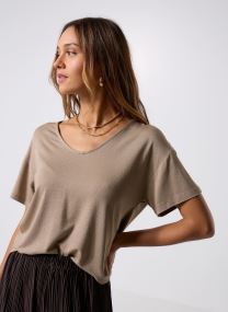 Tee-shirts manches courtes Pcbillo Oversized Tee Lurex Stripes Noos femme beige Pieces Tee-shirts manches courtes Pcbillo Oversized Tee Lurex Stripes Noos femme beige GREIGE