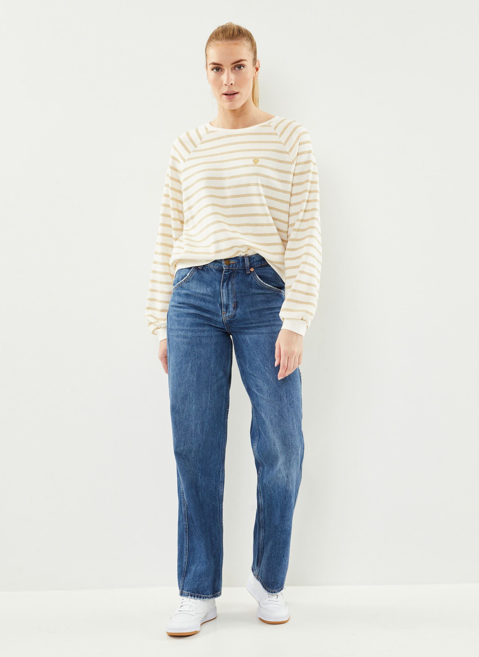 Sweatshirts Pcgreta Ls Emb Lurex Sweat Bc Fc femme blanc Pieces Sweatshirts Pcgreta Ls Emb Lurex Sweat Bc Fc femme blanc Cloud Dancer