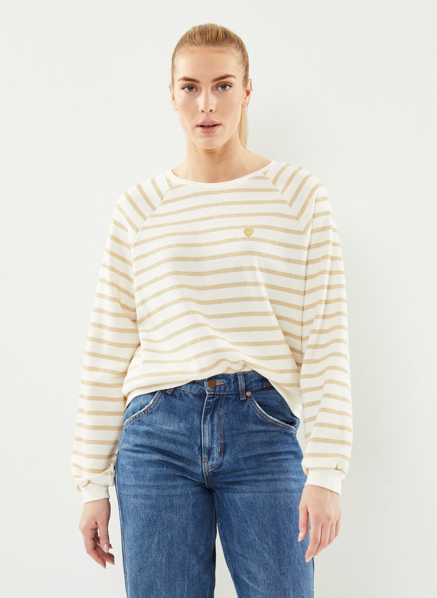 Sweatshirts Pcgreta Ls Emb Lurex Sweat Bc Fc femme blanc Pieces Sweatshirts Pcgreta Ls Emb Lurex Sweat Bc Fc femme blanc Cloud Dancer