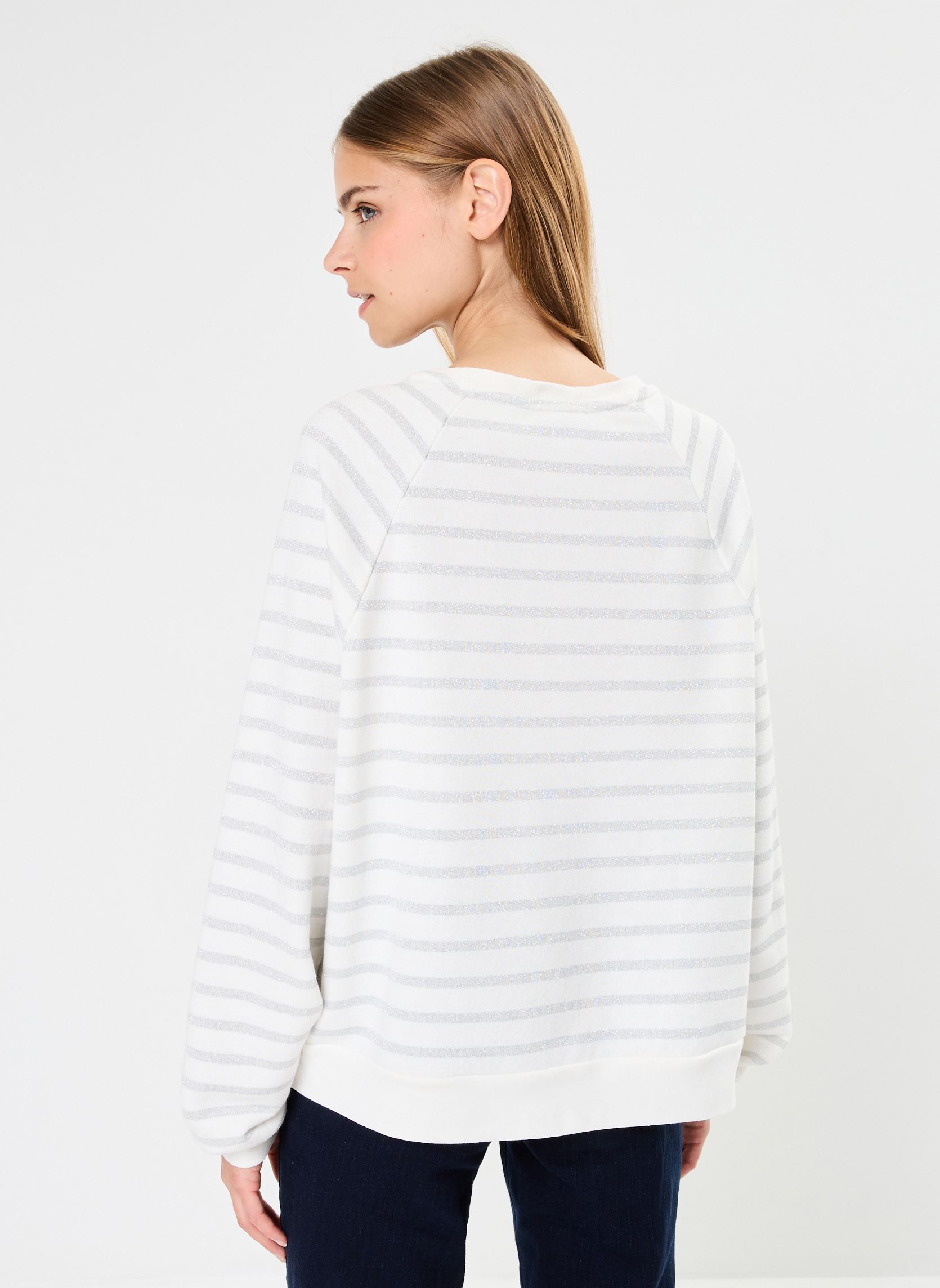 Sweater Pcgreta Ls Emb Lurex Sweat Bc Fc dames beige Pieces Sweater Pcgreta Ls Emb Lurex Sweat Bc Fc dames beige Cloud Dancer Silver