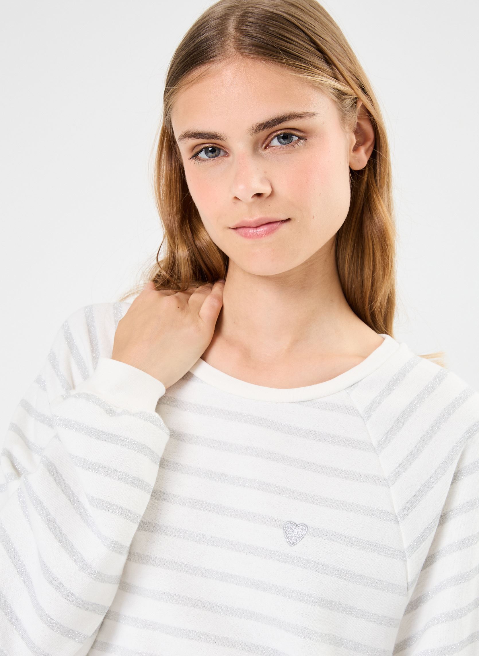 Sweater Pcgreta Ls Emb Lurex Sweat Bc Fc dames beige Pieces Sweater Pcgreta Ls Emb Lurex Sweat Bc Fc dames beige Cloud Dancer Silver
