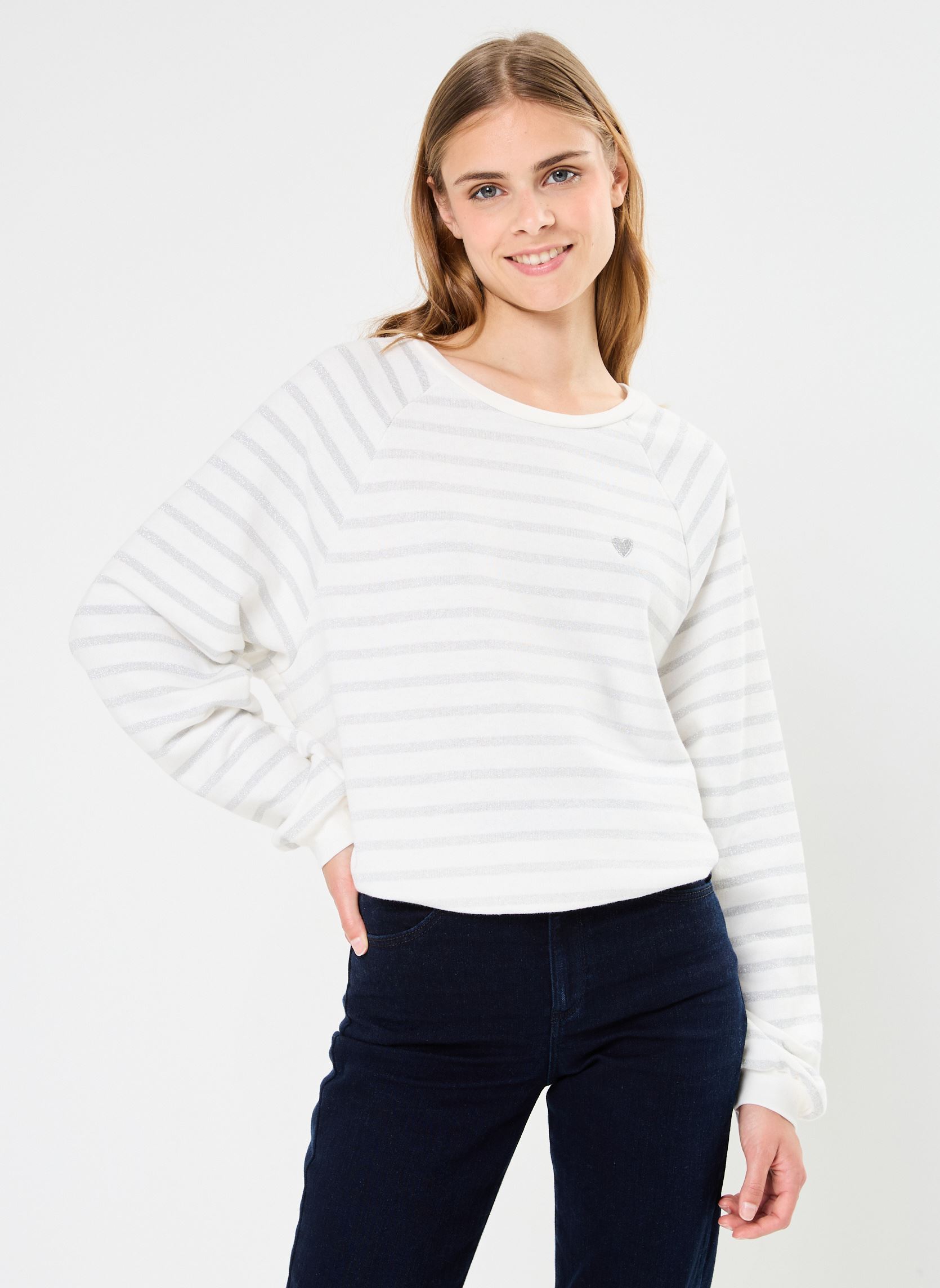 Sweater Pcgreta Ls Emb Lurex Sweat Bc Fc dames beige Pieces Sweater Pcgreta Ls Emb Lurex Sweat Bc Fc dames beige Cloud Dancer Silver