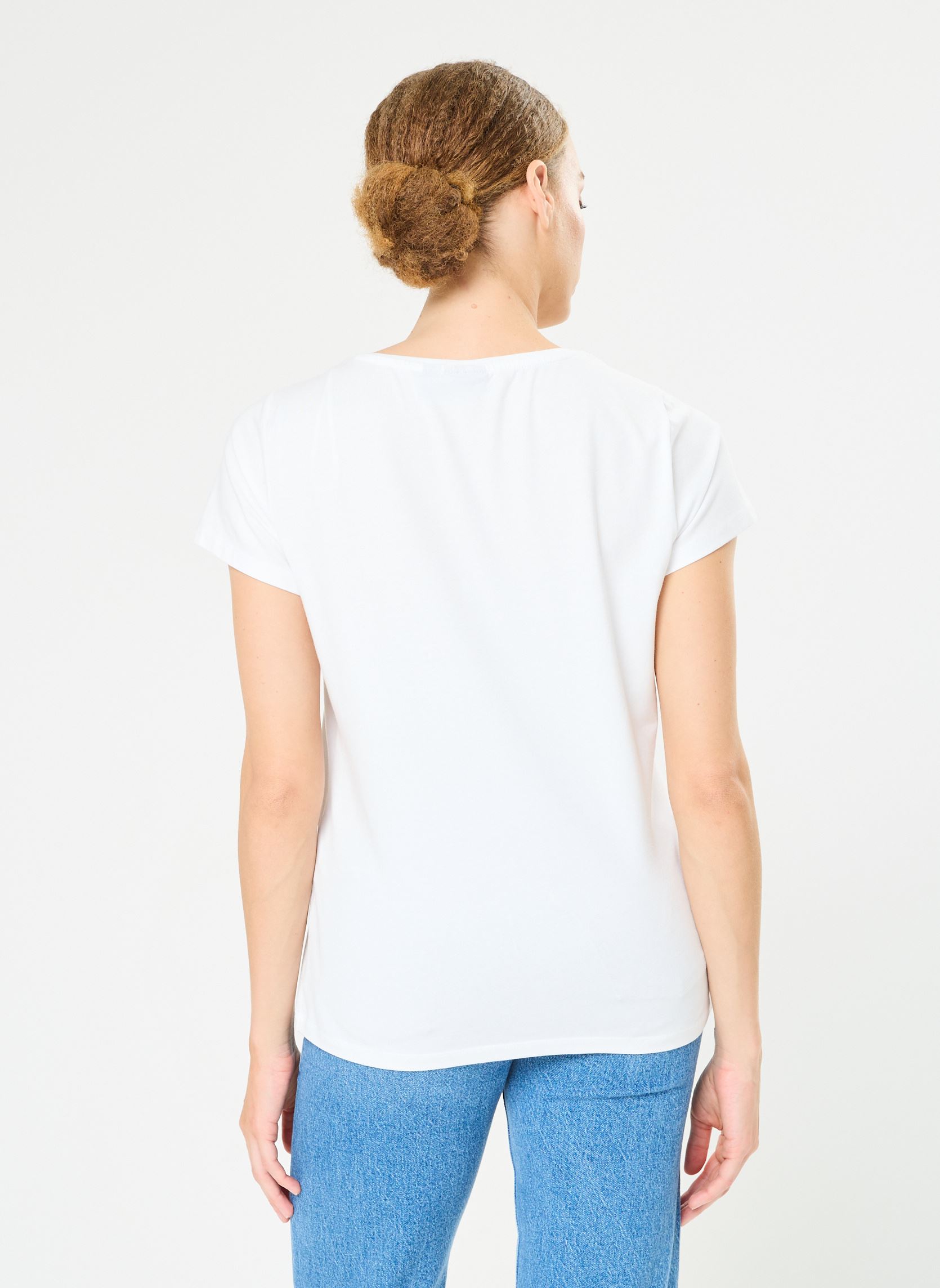Kurzarm-T-Shirts Pcmerima Ss T-Shirt Fc Bc damen weiß Pieces Kurzarm-T-Shirts Pcmerima Ss T-Shirt Fc Bc damen weiß Bright White Cherie
