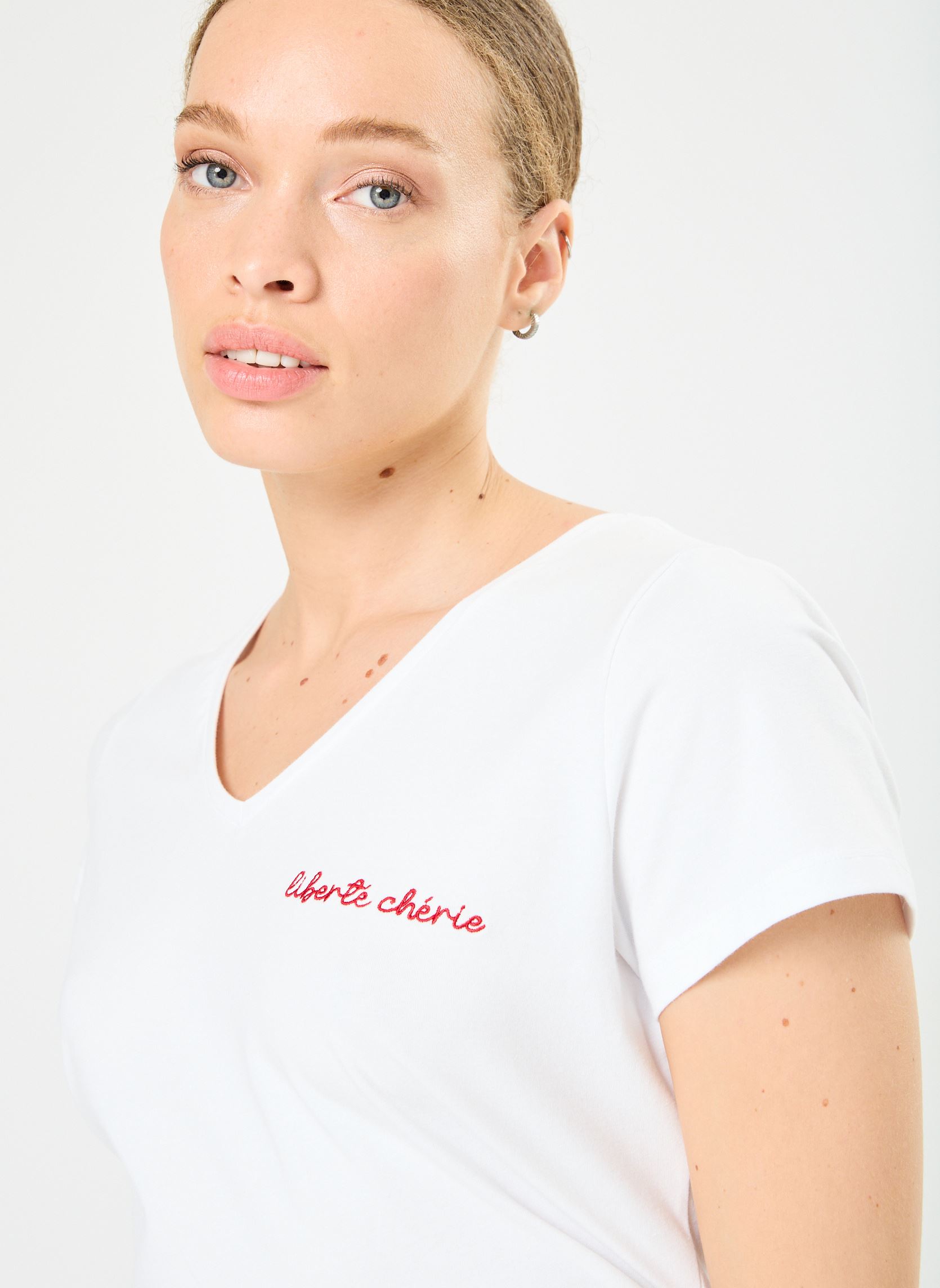 Kurzarm-T-Shirts Pcmerima Ss T-Shirt Fc Bc damen weiß Pieces Kurzarm-T-Shirts Pcmerima Ss T-Shirt Fc Bc damen weiß Bright White Cherie