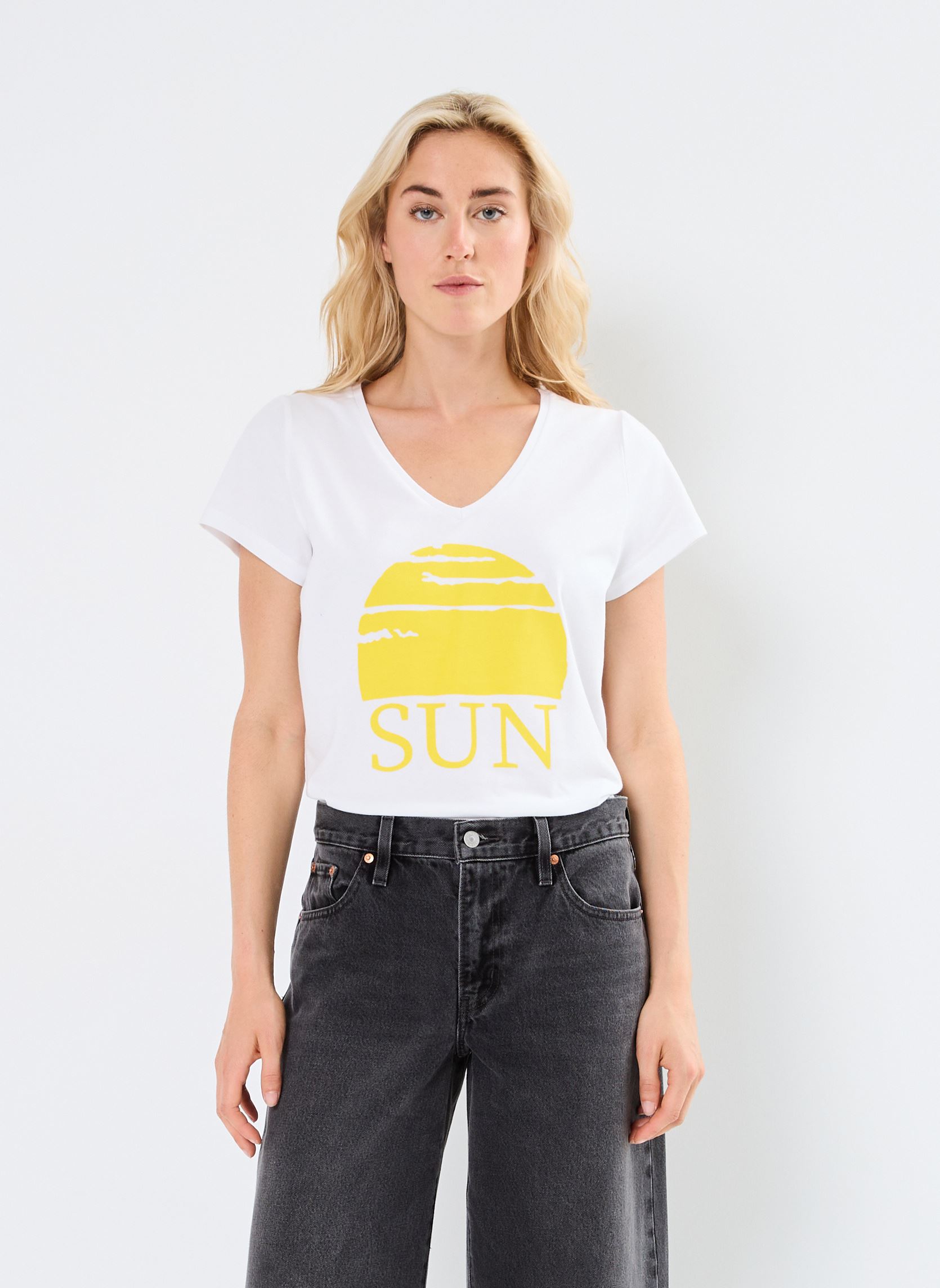 T-shirt a maniche corte Pcmerima Ss T-Shirt Fc Bc donna bianco Pieces T-shirt a maniche corte Pcmerima Ss T-Shirt Fc Bc donna bianco Bright White Sun