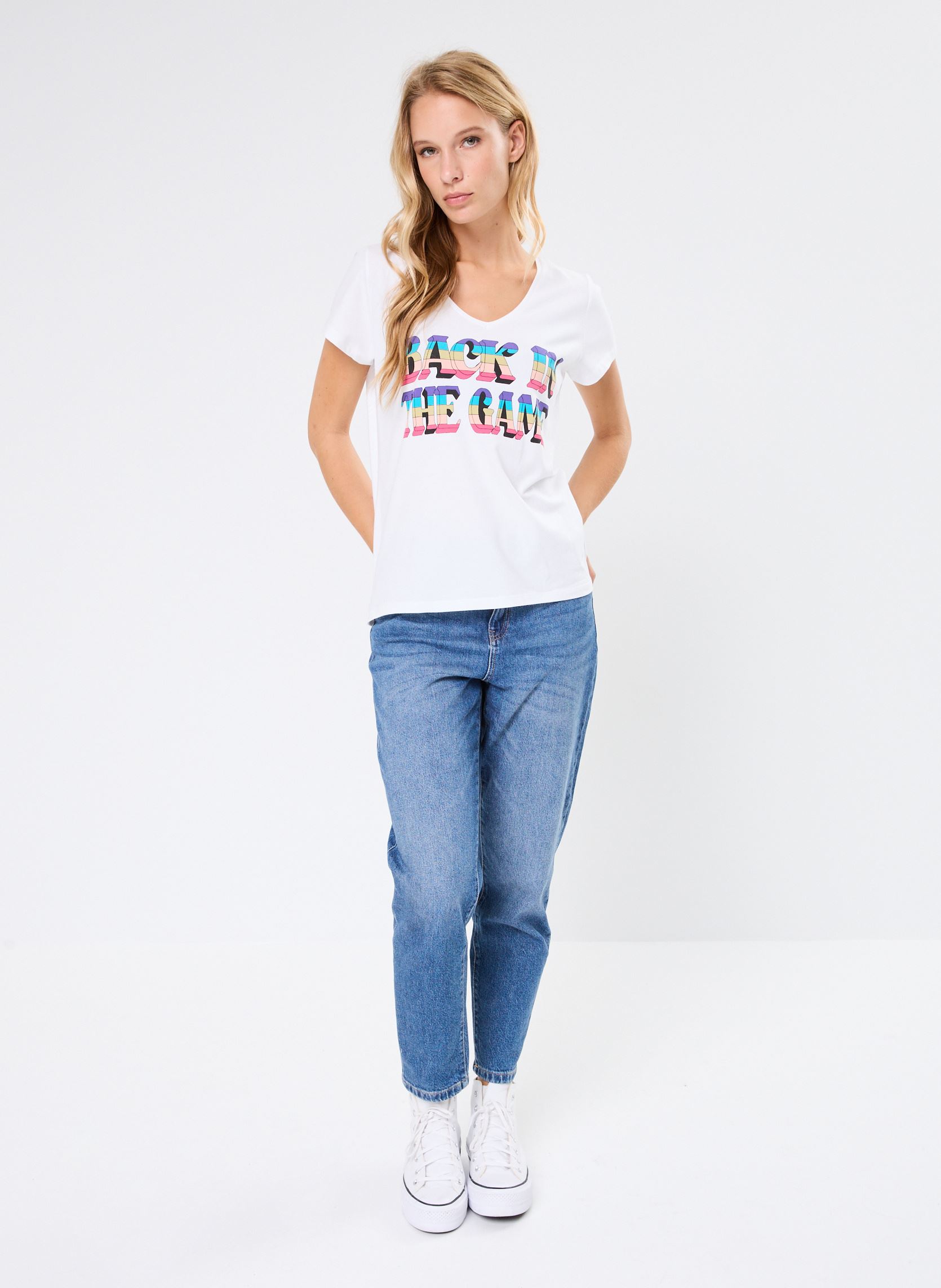 Tee-shirts manches courtes Pcmerima Ss T-Shirt Fc Bc femme blanc Pieces Tee-shirts manches courtes Pcmerima Ss T-Shirt Fc Bc femme blanc Bright White In the Game