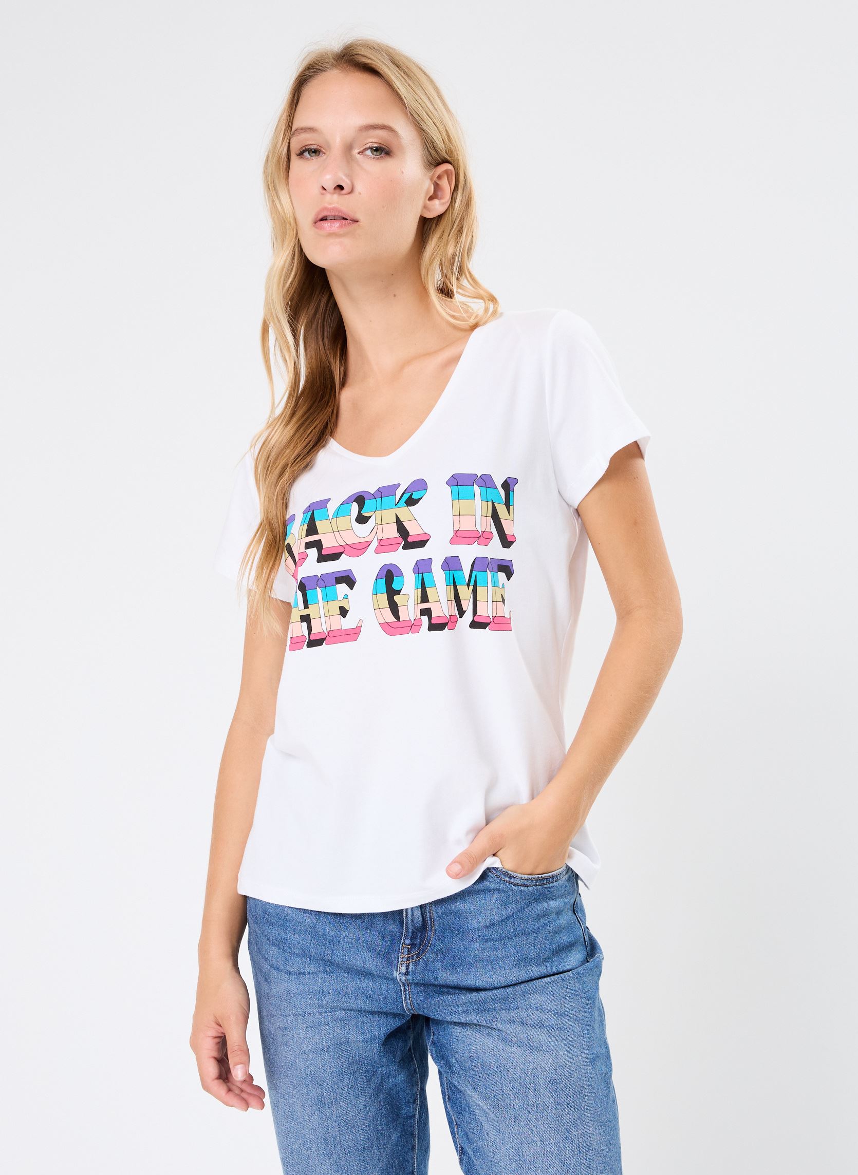 Tee-shirts manches courtes Pcmerima Ss T-Shirt Fc Bc femme blanc Pieces Tee-shirts manches courtes Pcmerima Ss T-Shirt Fc Bc femme blanc Bright White In the Game