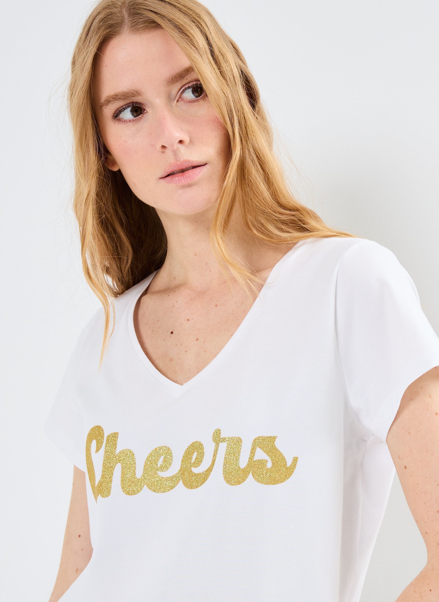 Tee-shirts manches courtes Pcmerima Ss T-Shirt Fc Bc femme noir Pieces Tee-shirts manches courtes Pcmerima Ss T-Shirt Fc Bc femme noir Bright White Cheers