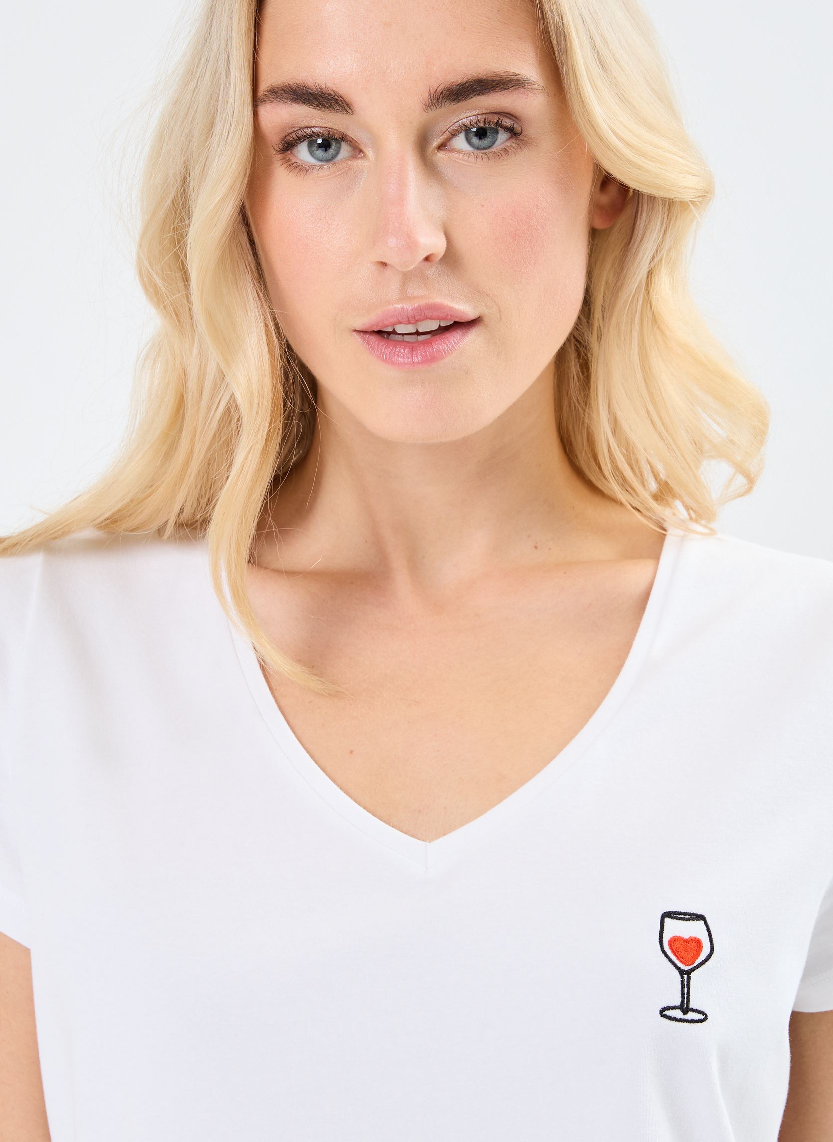 Tee-shirts manches courtes Pcmerima Ss T-Shirt Fc Bc femme blanc Pieces Tee-shirts manches courtes Pcmerima Ss T-Shirt Fc Bc femme blanc Bright White Wine