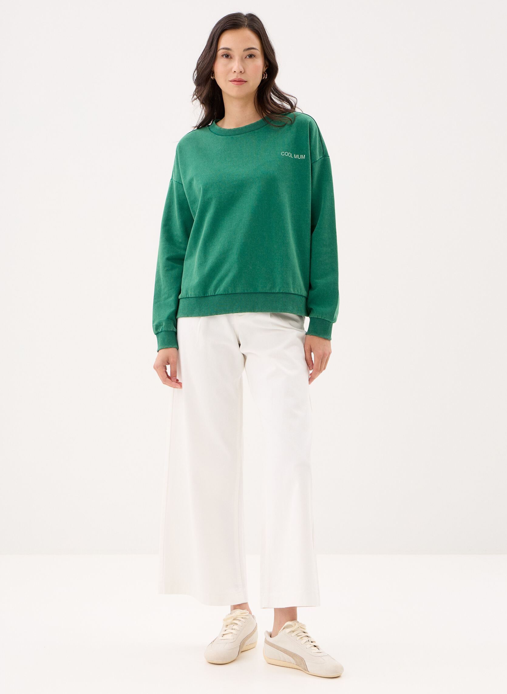 Sweater Pcaly Ls Washed Sweat Fc Bc dames groen Pieces Sweater Pcaly Ls Washed Sweat Fc Bc dames groen AVENTURINE