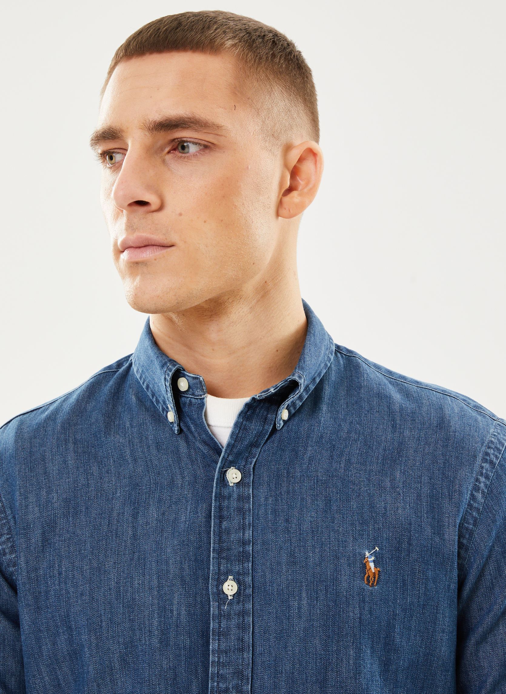 Hemden Chemise Oxford Cintrée 710548539 herren blau Polo Ralph Lauren Hemden Chemise Oxford Cintrée 710548539 herren blau DENIM