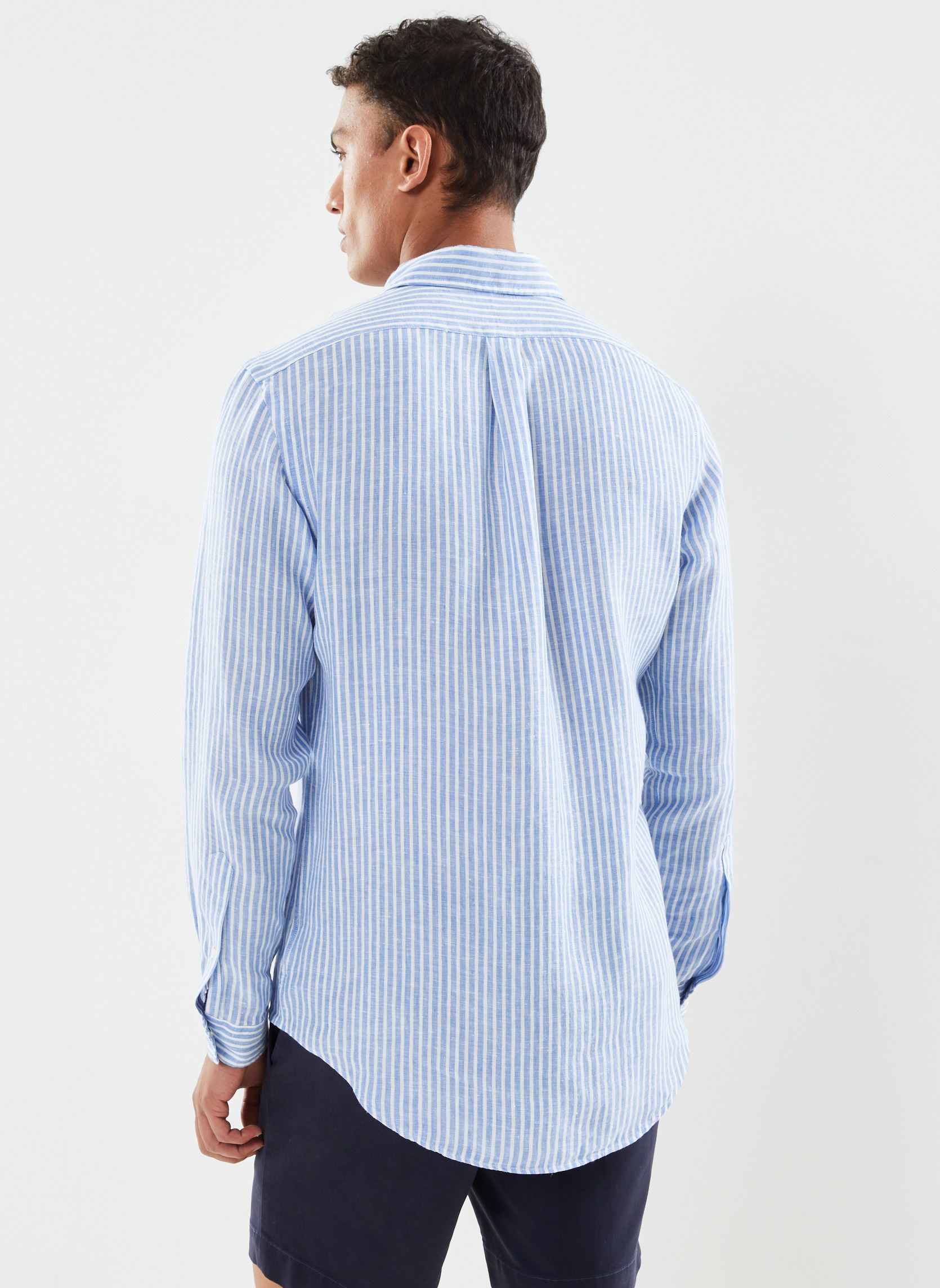 Chemises Chemise Rayée Ajustée En Lin homme multicolore Polo Ralph Lauren Chemises Chemise Rayée Ajustée En Lin homme multicolore 5137A BLUEWHITE