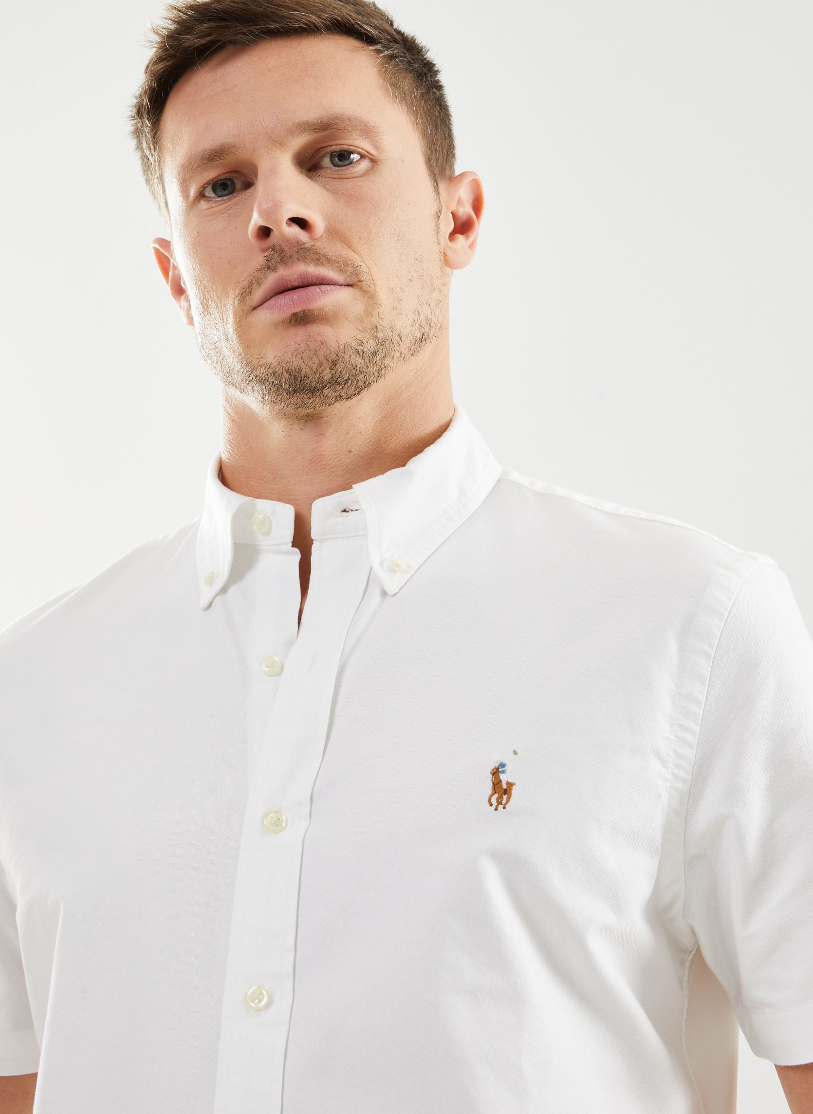 Chemises Chemise Oxford Ajustée 710850782 homme blanc Polo Ralph Lauren Chemises Chemise Oxford Ajustée 710850782 homme blanc BSR WHITE