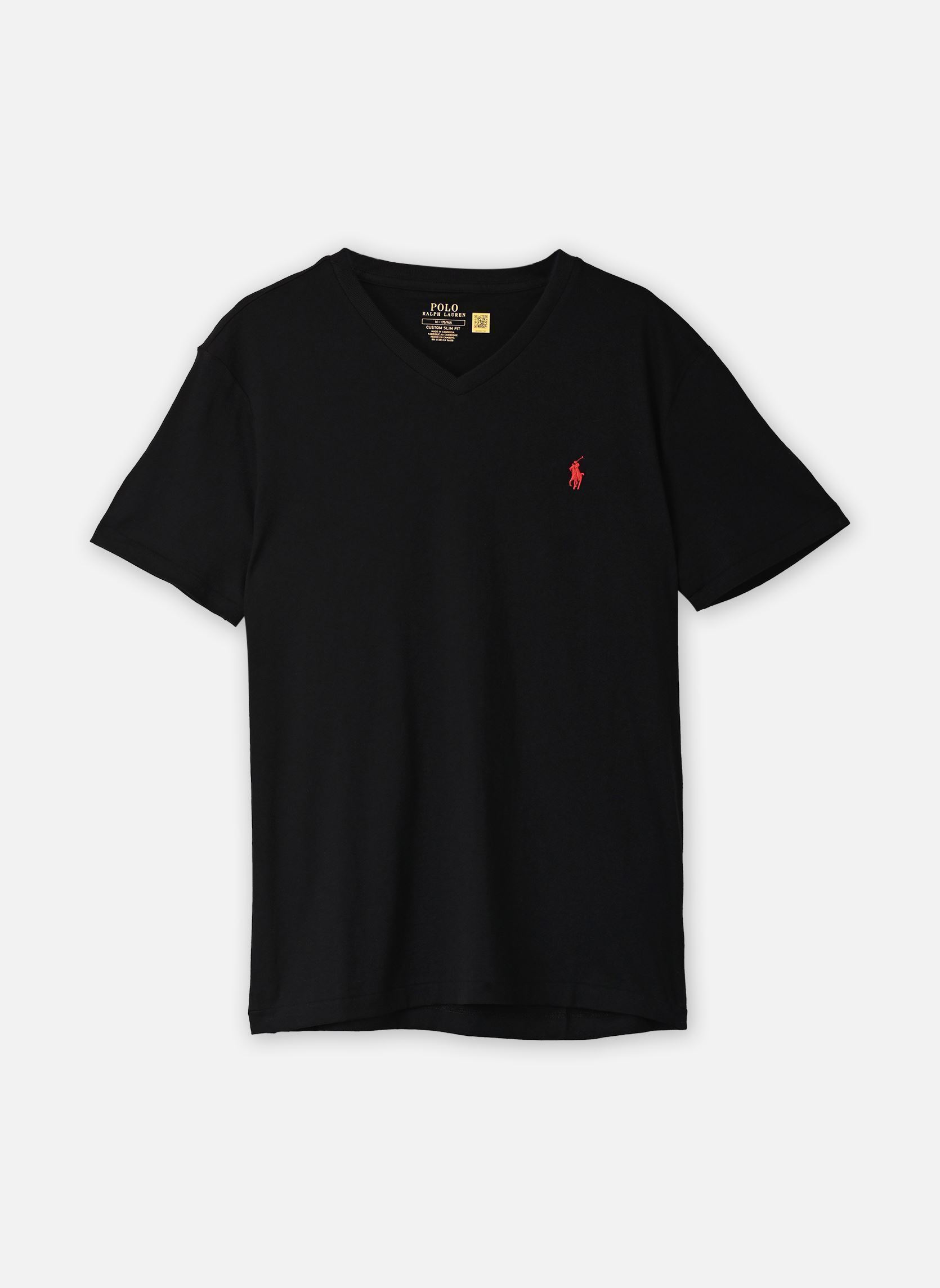 Tee-shirts manches courtes T-Shirt Col V Ajusté En Jersey 710671453 homme noir Polo Ralph Lauren Tee-shirts manches courtes T-Shirt Col V Ajusté En Jersey 710671453 homme noir RL BLACK