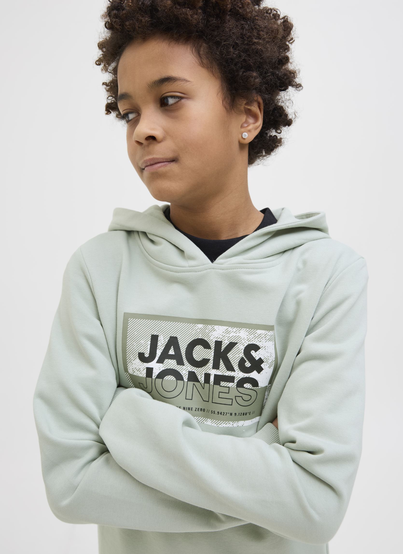 Sweats à capuche Jcologan Ss24 Print Sweat Hood Sn Jnr garçon gris Jack & Jones Sweats à capuche Jcologan Ss24 Print Sweat Hood Sn Jnr garçon gris AQUA GRAY