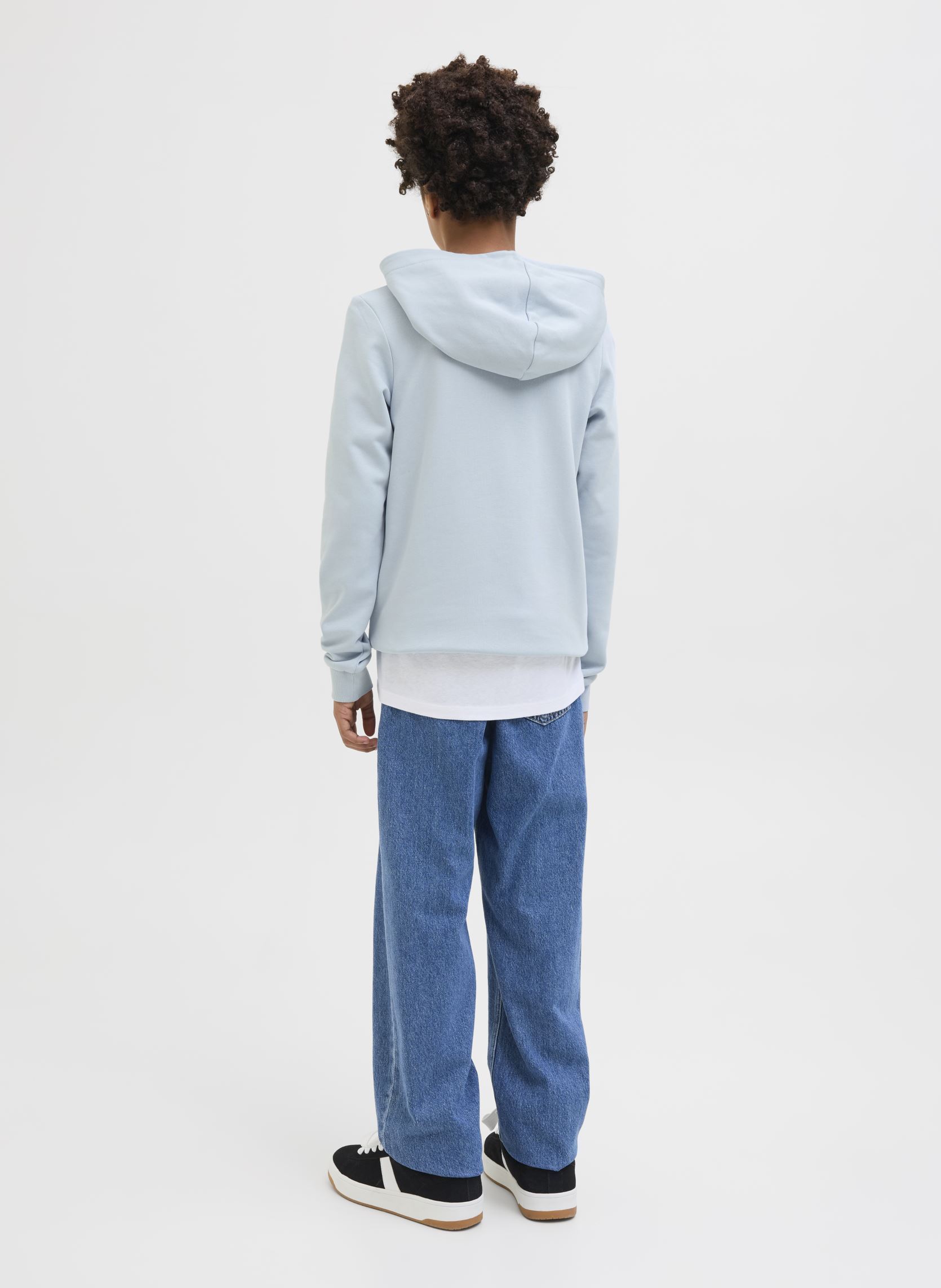 Kapuzenpullover Jcologan Ss24 Print Sweat Hood Sn Jnr jungen blau Jack & Jones Kapuzenpullover Jcologan Ss24 Print Sweat Hood Sn Jnr jungen blau SUBDUED BLUE