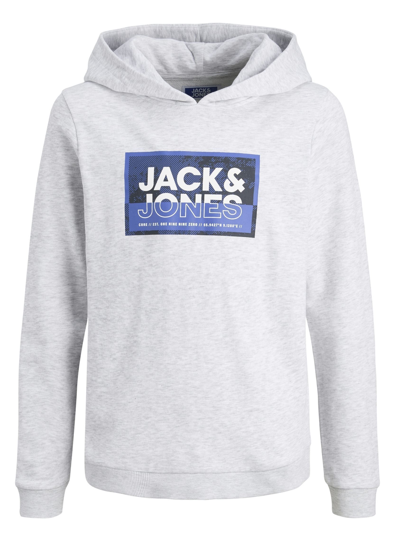 Sweats à capuche Jcologan Ss24 Print Sweat Hood Sn Jnr garçon blanc Jack & Jones Sweats à capuche Jcologan Ss24 Print Sweat Hood Sn Jnr garçon blanc WHITE MELANGE