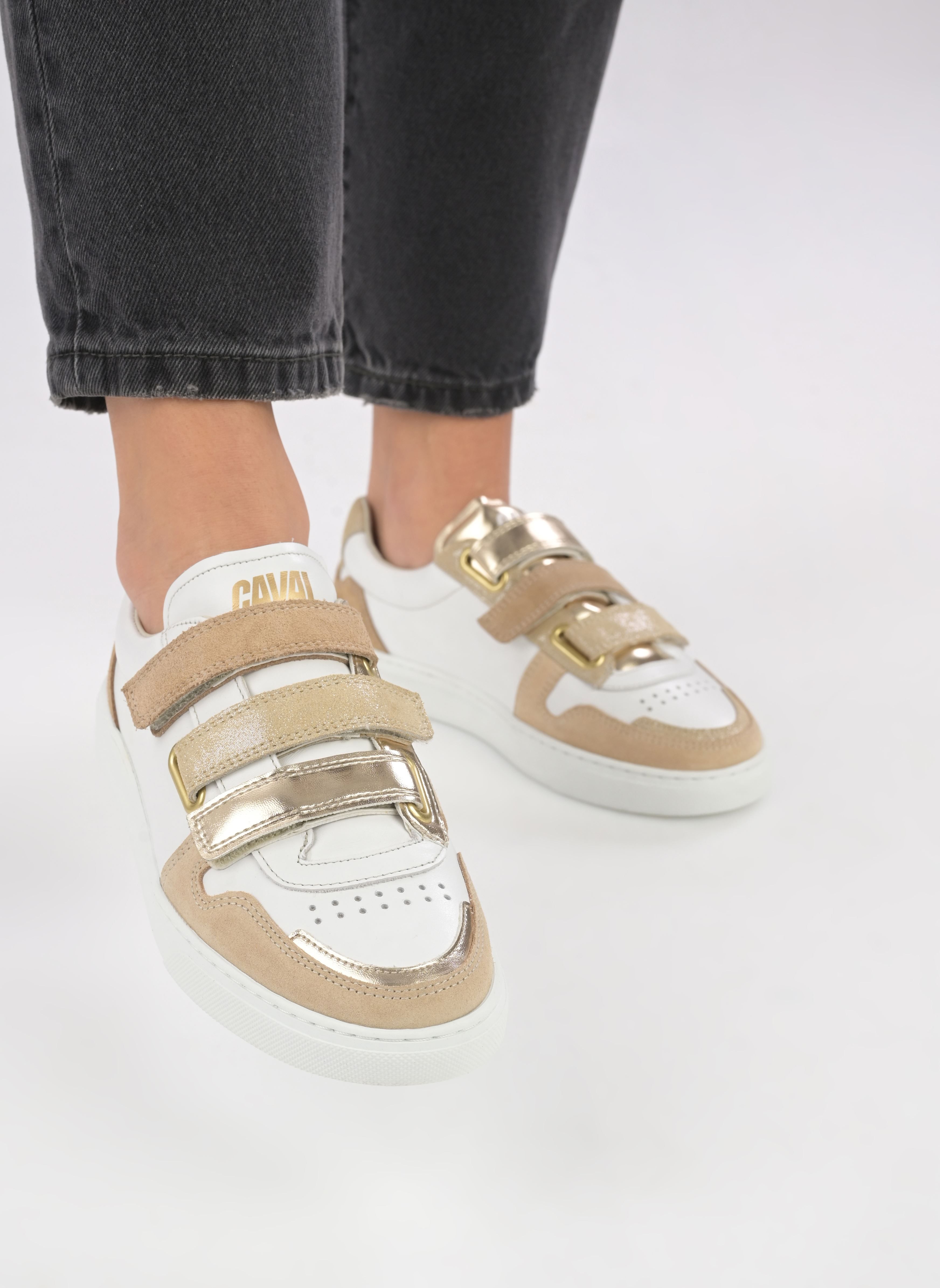 Baskets VELCROS femme blanc Caval Baskets VELCROS femme blanc Gold Digger