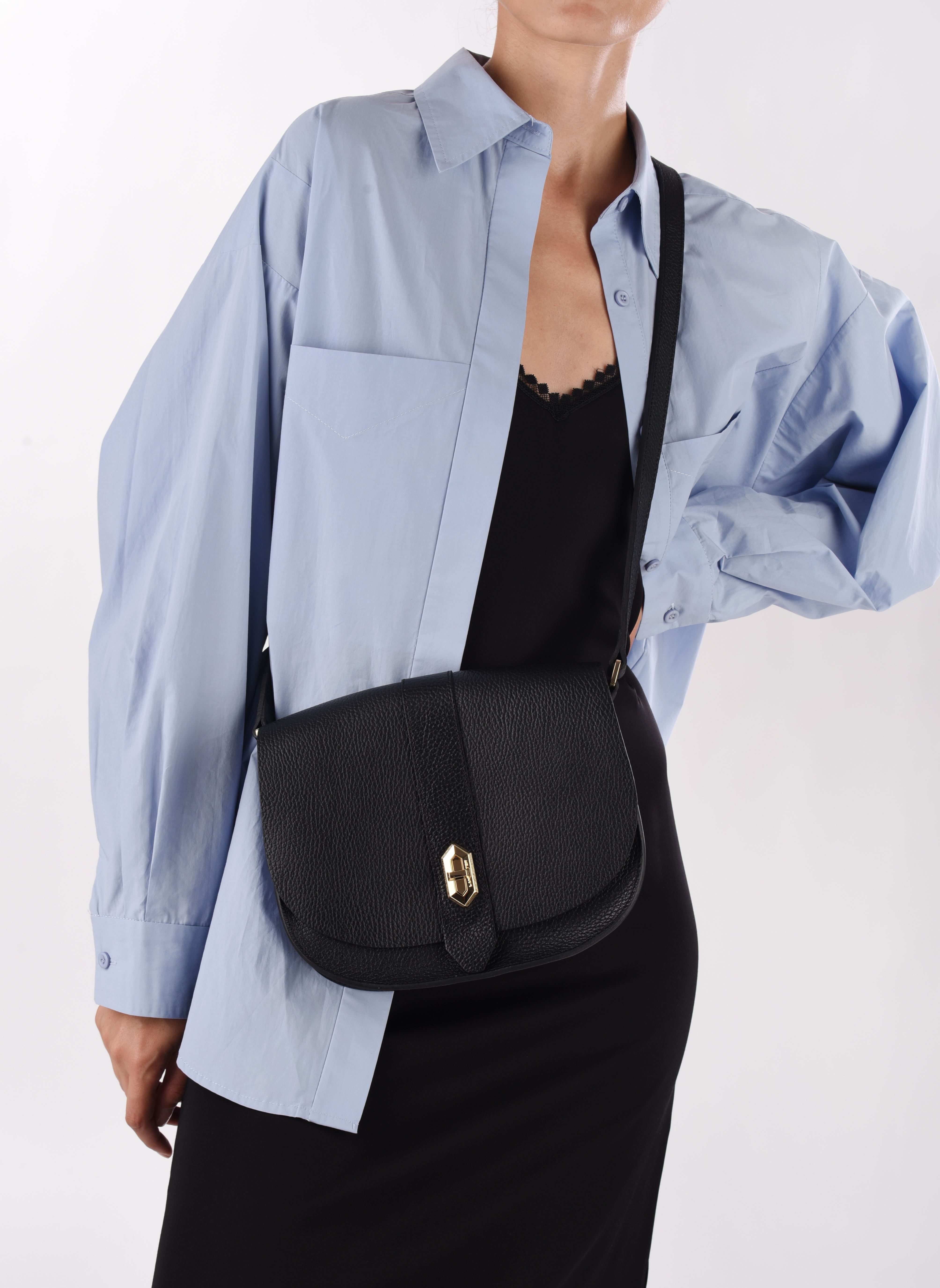 Sacs bandoulière Sac besace A rabat avec fermoir Top Doub femme noir Lancaster Sacs bandoulière Sac besace A rabat avec fermoir Top Doub femme noir NOIR_IN_NUDE
