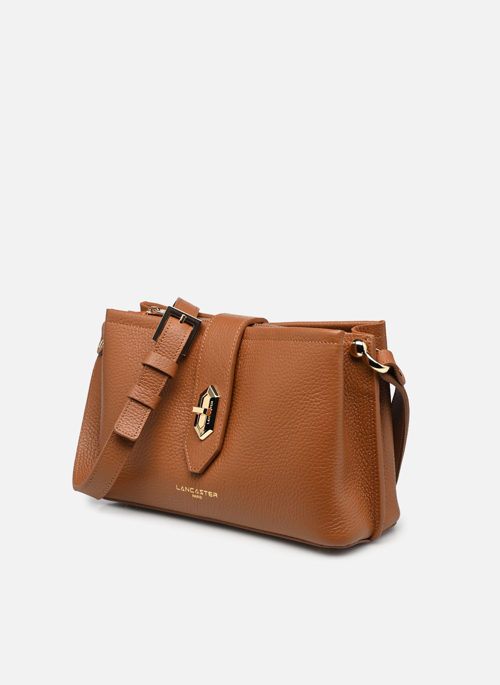 Sacs bandoulière Sac trotteur Zippé Top Double femme marron Lancaster Sacs bandoulière Sac trotteur Zippé Top Double femme marron CAMEL - IN - ORANGE