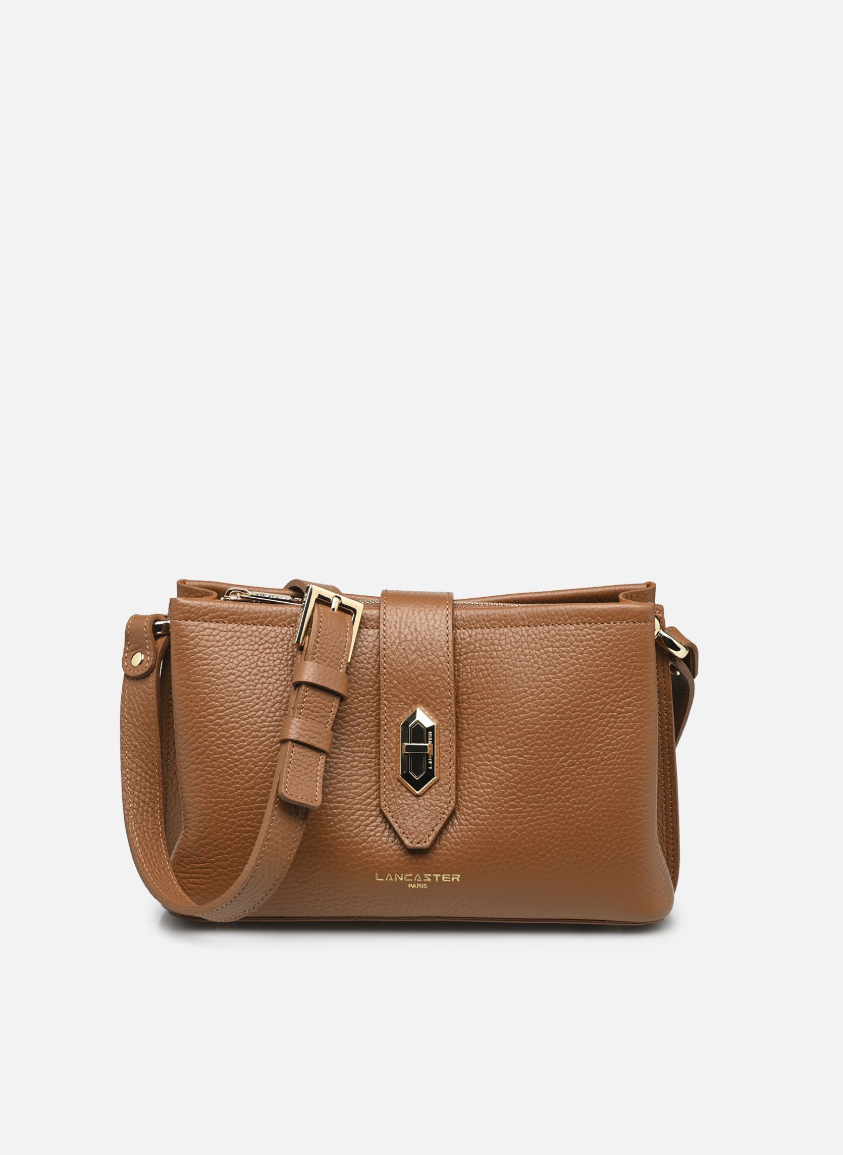 Sacs bandoulière Sac trotteur Zippé Top Double femme marron Lancaster Sacs bandoulière Sac trotteur Zippé Top Double femme marron CAMEL - IN - ORANGE