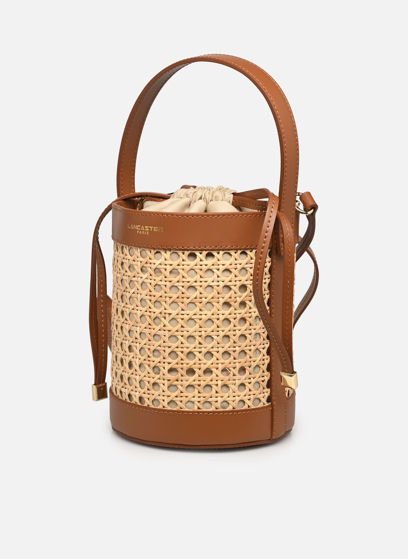 Sacs à main Sac seau A lacets coulissants M Cannage femme marron Lancaster Sacs à main Sac seau A lacets coulissants M Cannage femme marron MARRON CAMEL