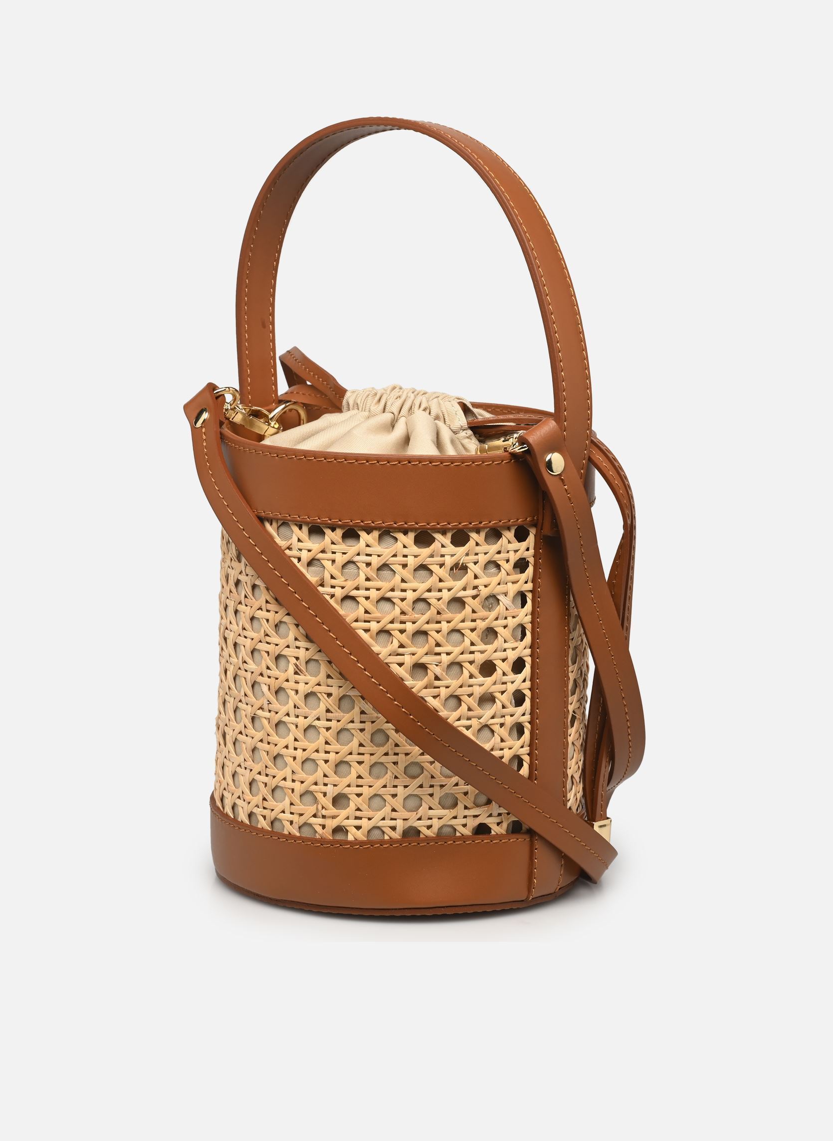 Sacs à main Sac seau A lacets coulissants M Cannage femme marron Lancaster Sacs à main Sac seau A lacets coulissants M Cannage femme marron MARRON CAMEL