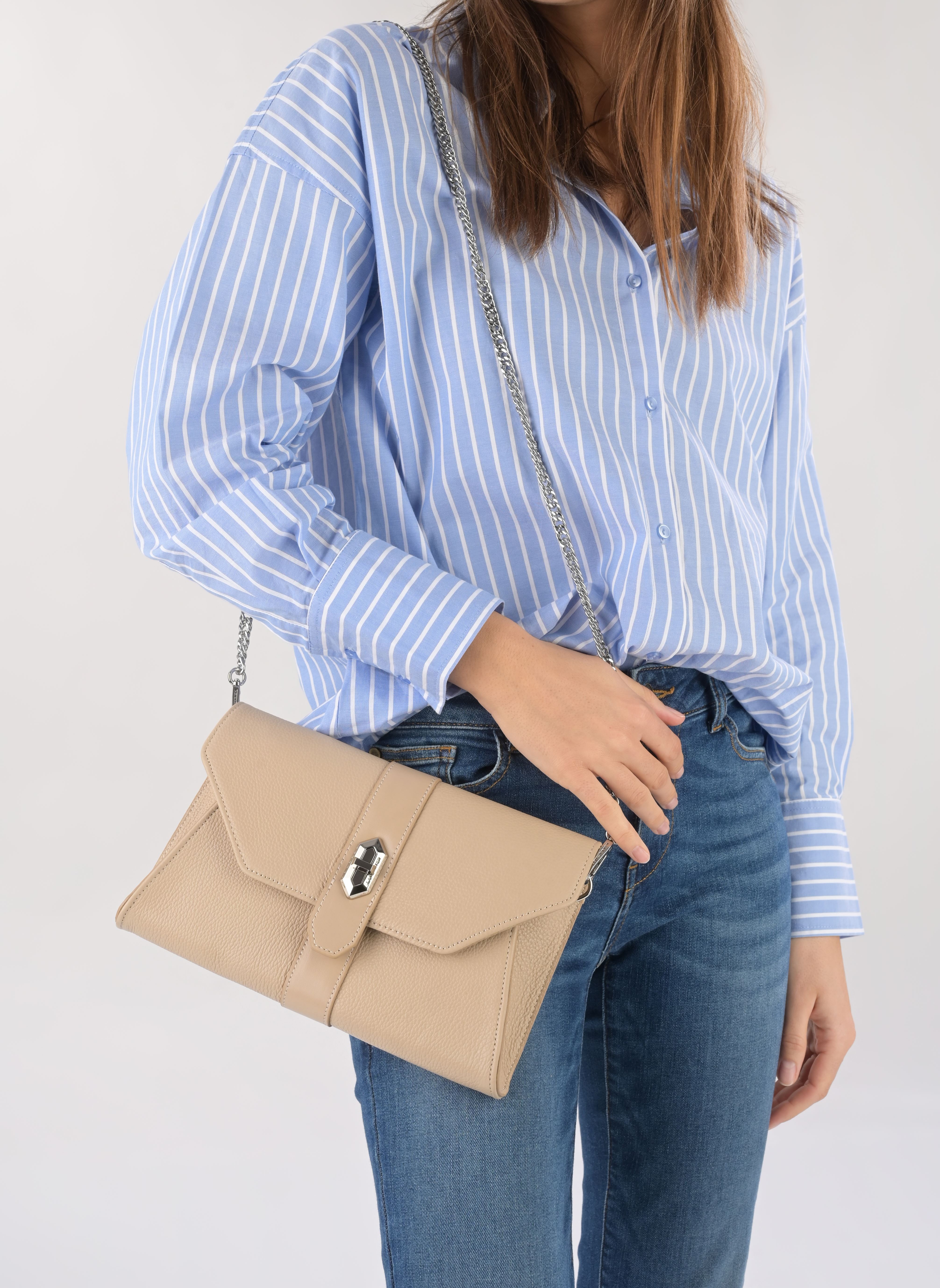 Schoudertassen Pochette A rabat avec fermoir Milano Del dames beige Lancaster Schoudertassen Pochette A rabat avec fermoir Milano Del dames beige BEIGE FONCÉ