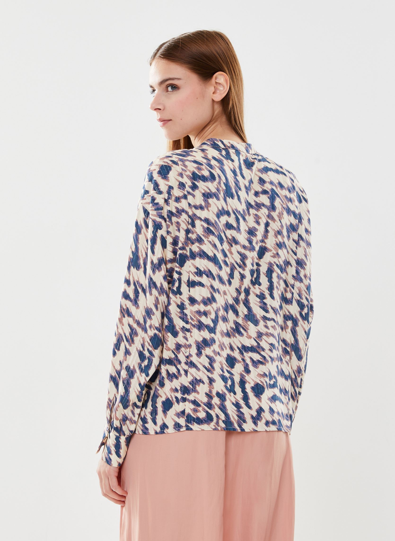 Kurzarm-Blusen Magda_12319 damen blau Grace & Mila Kurzarm-Blusen Magda_12319 damen blau Bleu