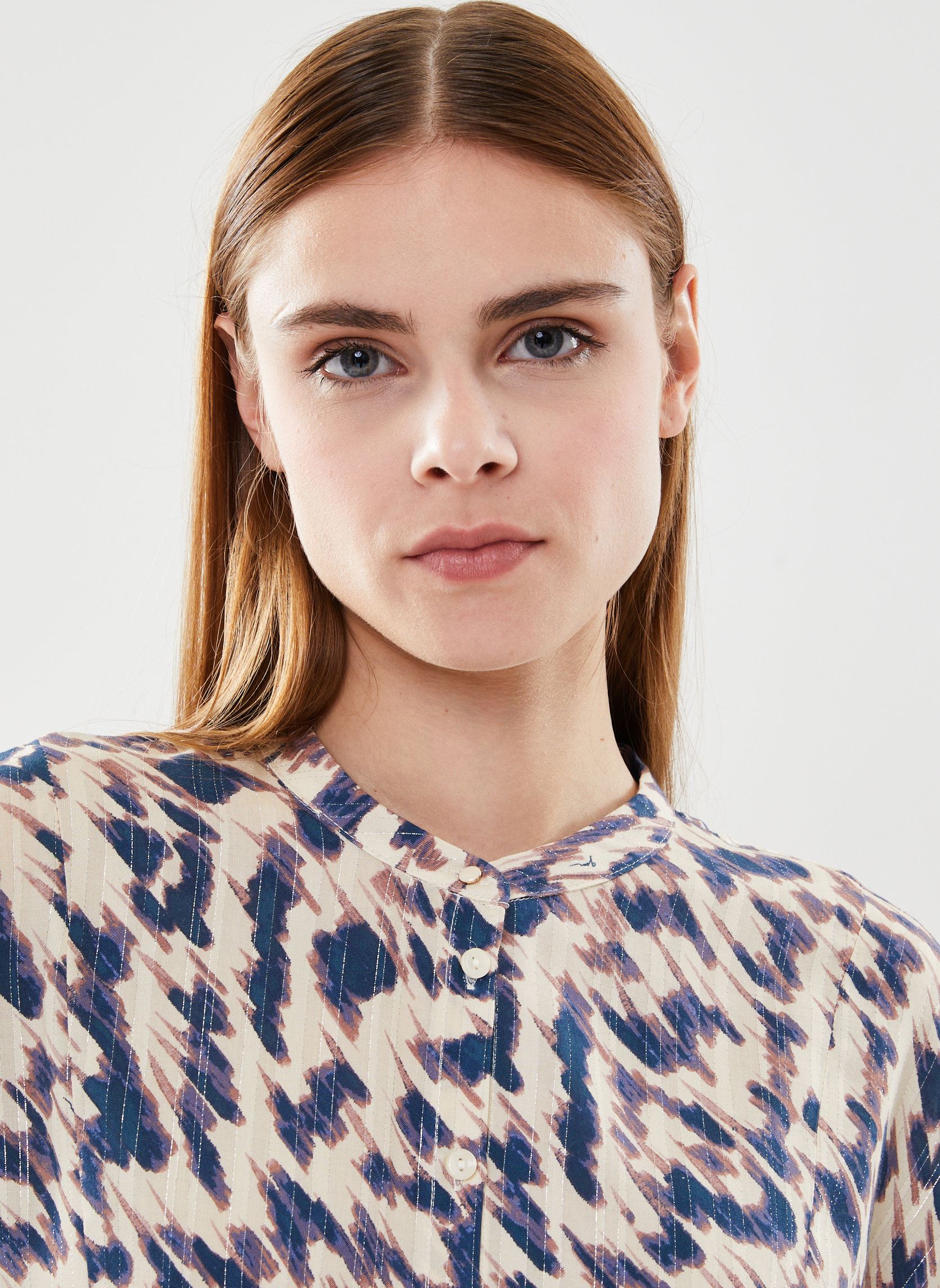 Kurzarm-Blusen Magda_12319 damen blau Grace & Mila Kurzarm-Blusen Magda_12319 damen blau Bleu