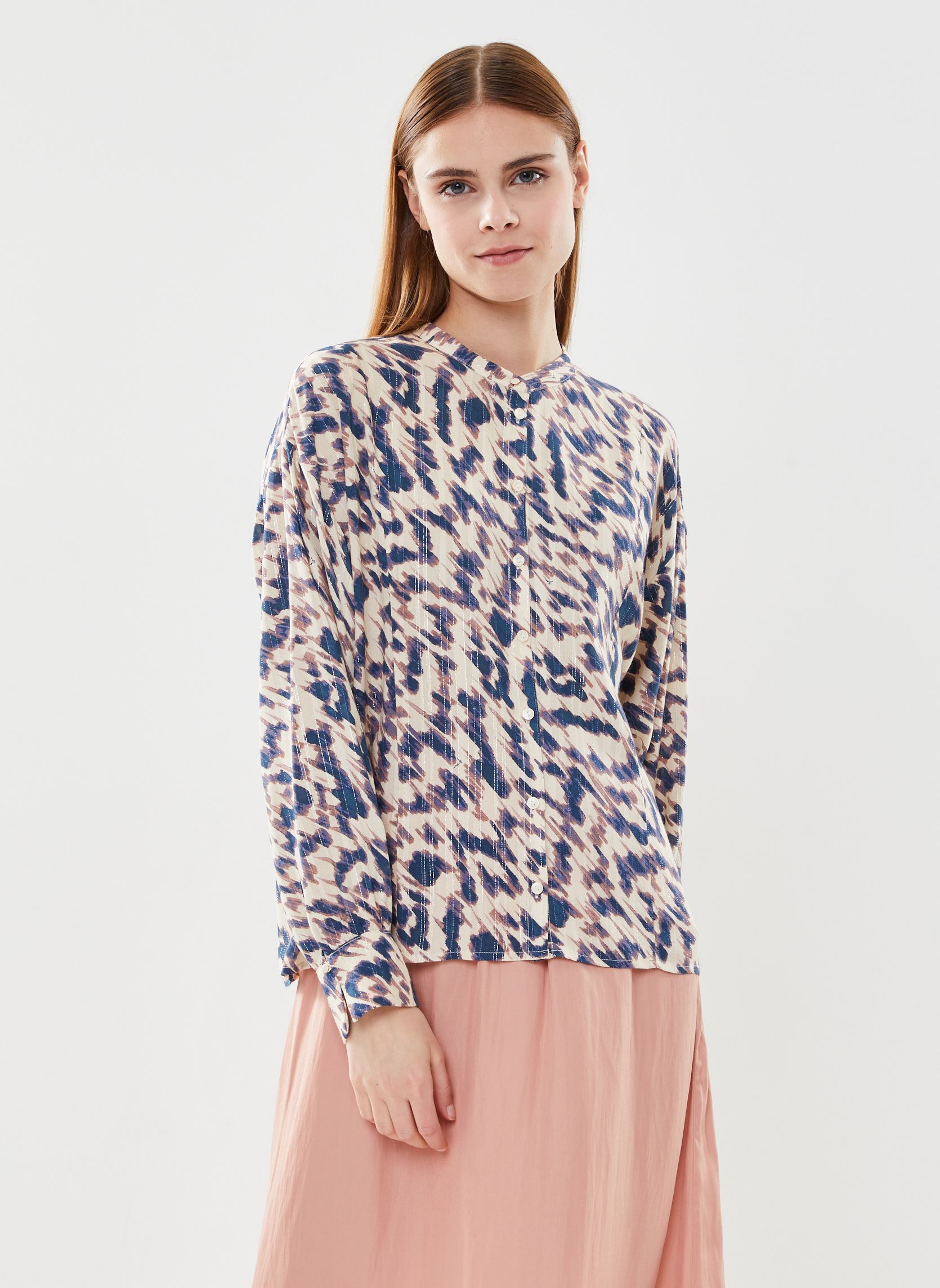 Kurzarm-Blusen Magda_12319 damen blau Grace & Mila Kurzarm-Blusen Magda_12319 damen blau Bleu