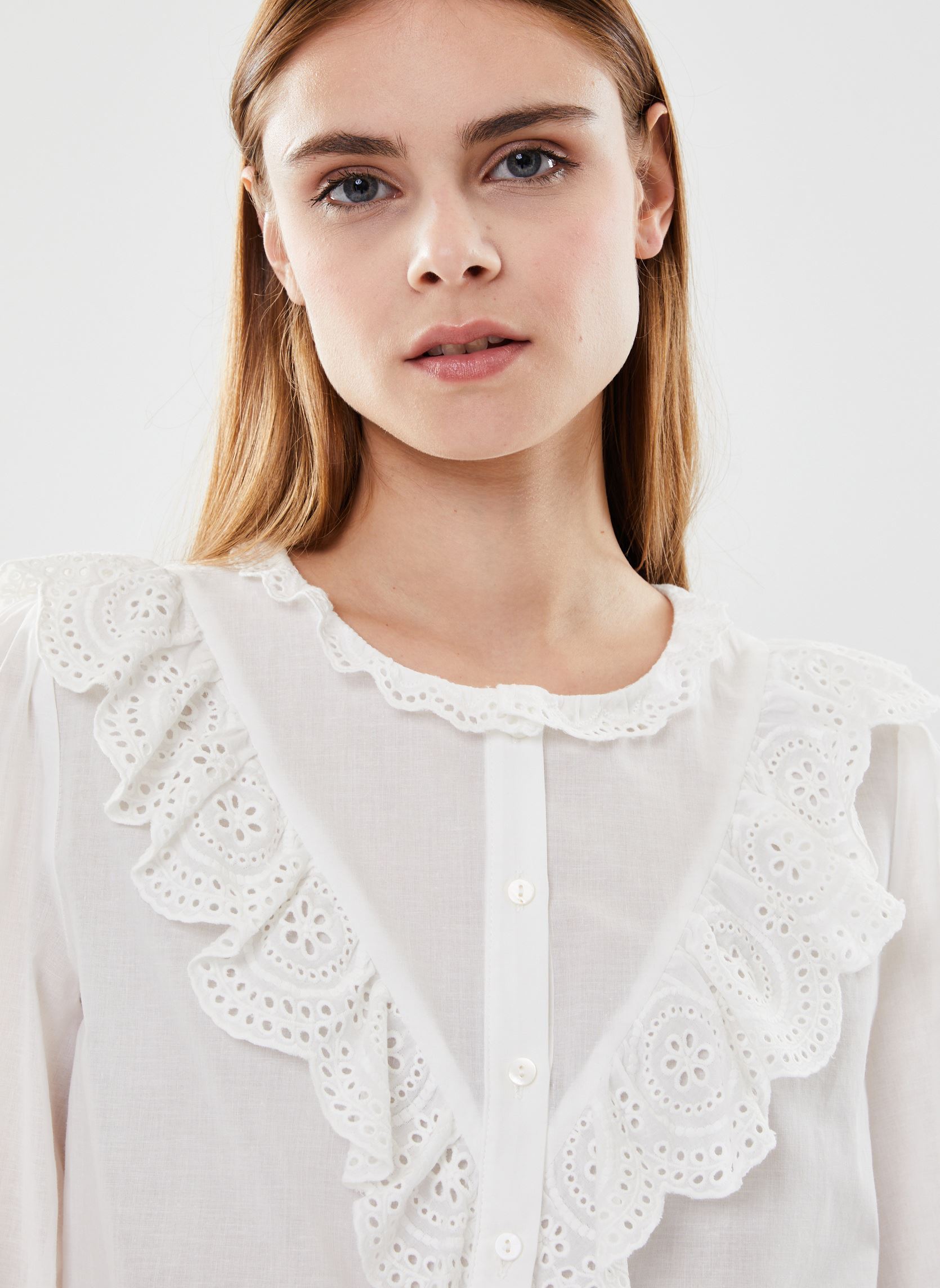 Blouses met korte mouwen Maxime_12367 dames wit Grace & Mila Blouses met korte mouwen Maxime_12367 dames wit ECRU