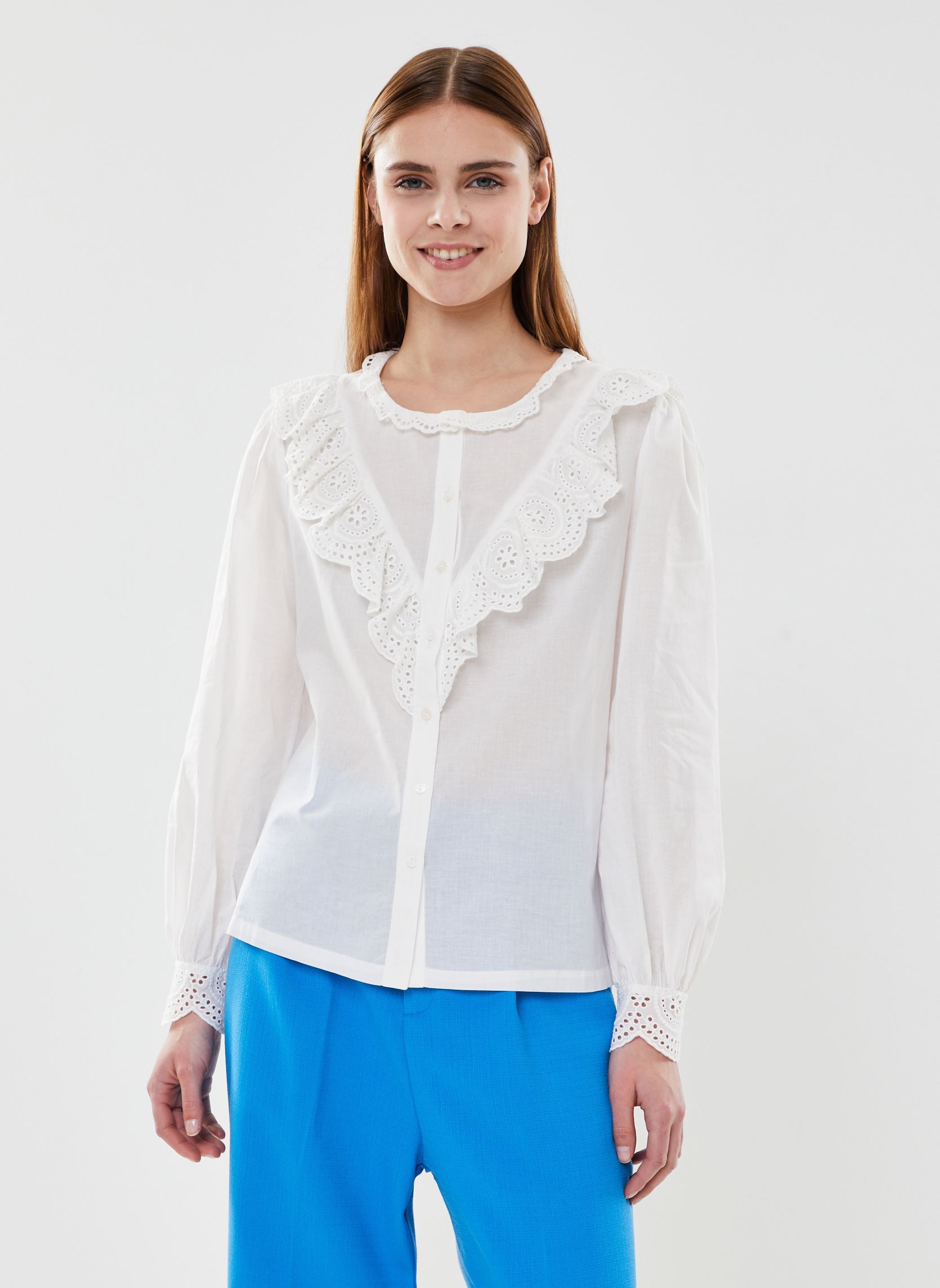 Blouses met korte mouwen Maxime_12367 dames wit Grace & Mila Blouses met korte mouwen Maxime_12367 dames wit ECRU