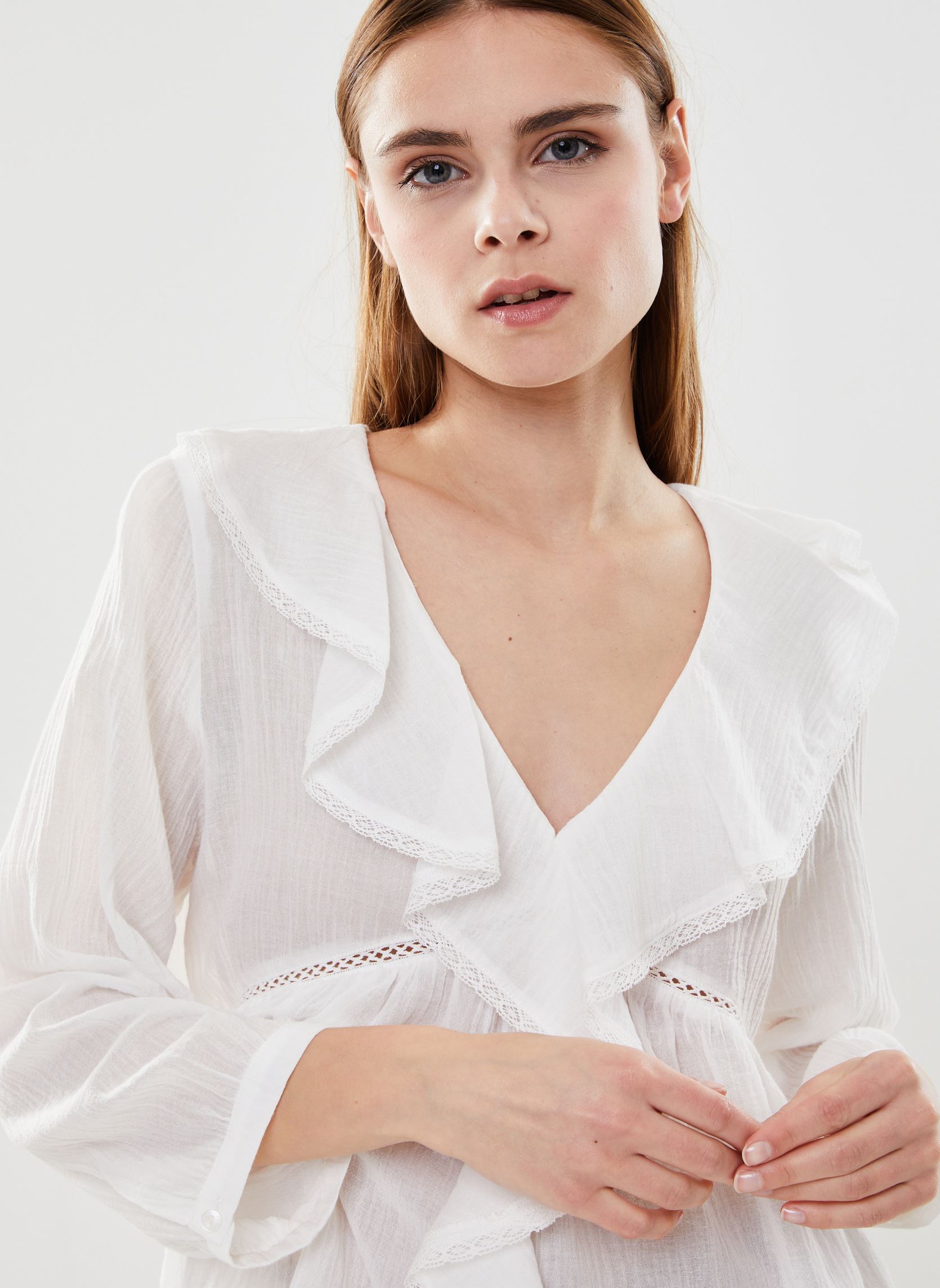 Blouses met korte mouwen Memory_12410 dames wit Grace & Mila Blouses met korte mouwen Memory_12410 dames wit ECRU