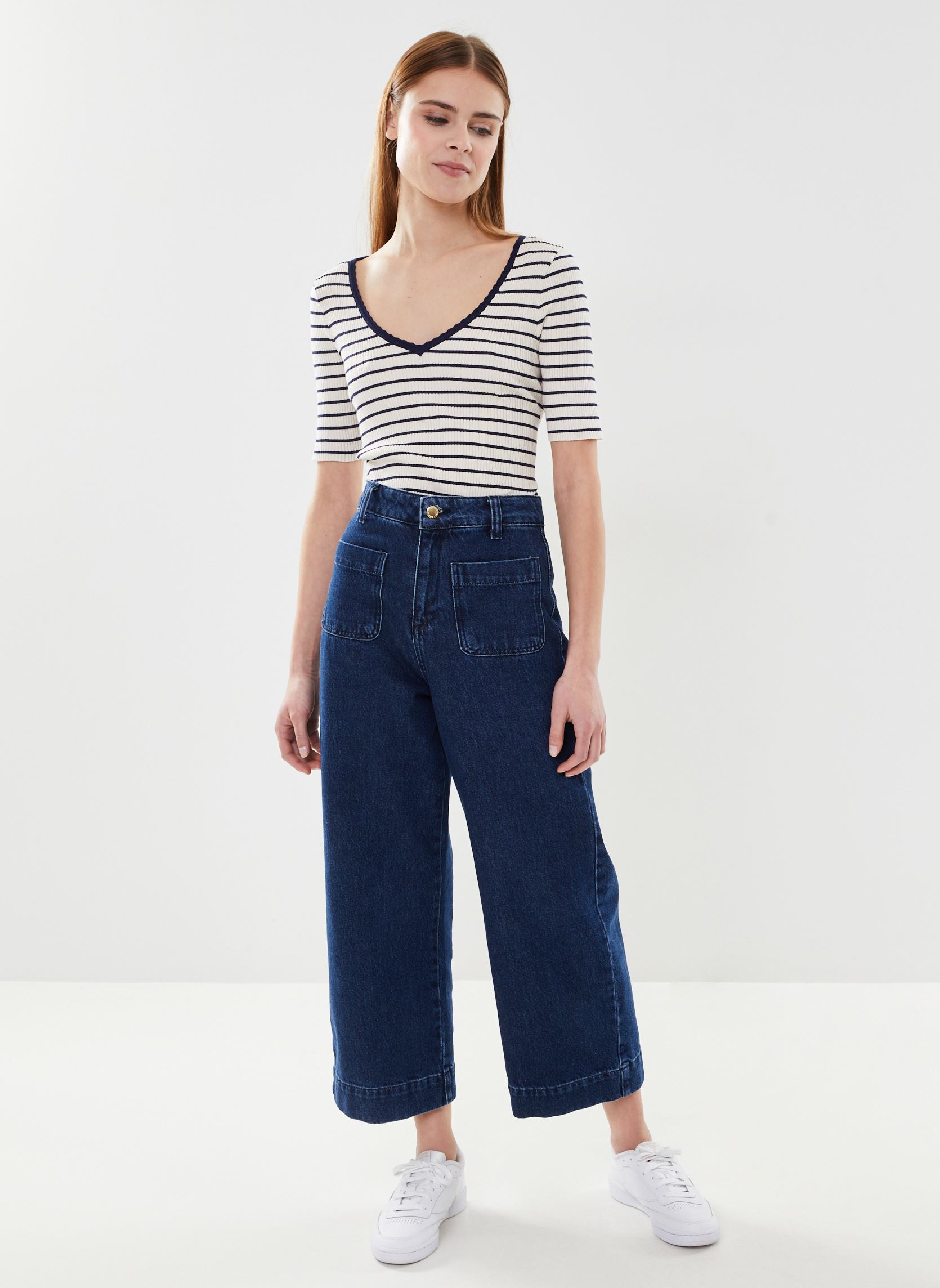 Pulls Madame_12380 femme blanc Grace & Mila Pulls Madame_12380 femme blanc Rayure
