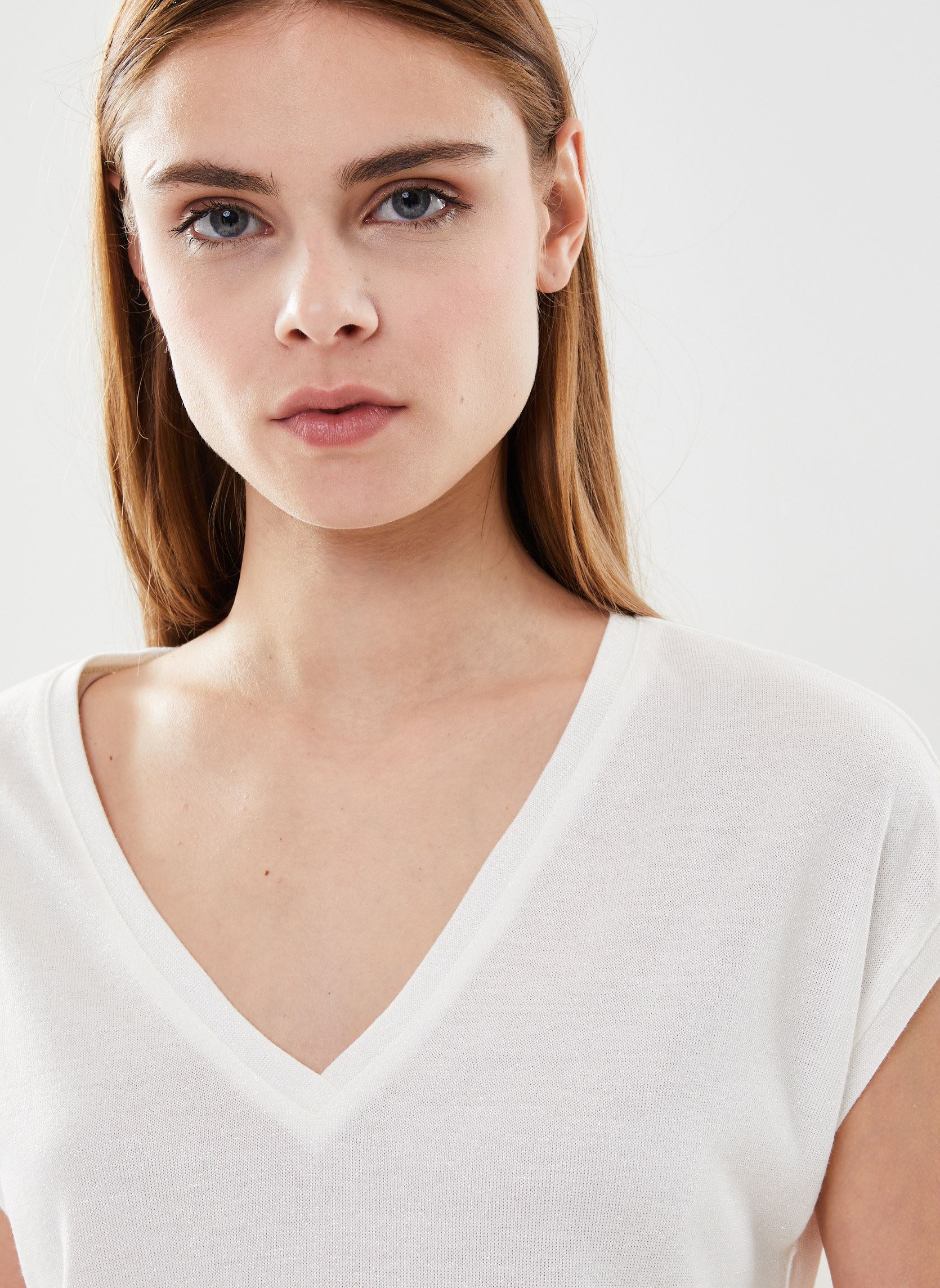 Tee-shirts manches courtes Malin_12382 femme blanc Grace & Mila Tee-shirts manches courtes Malin_12382 femme blanc Ecru