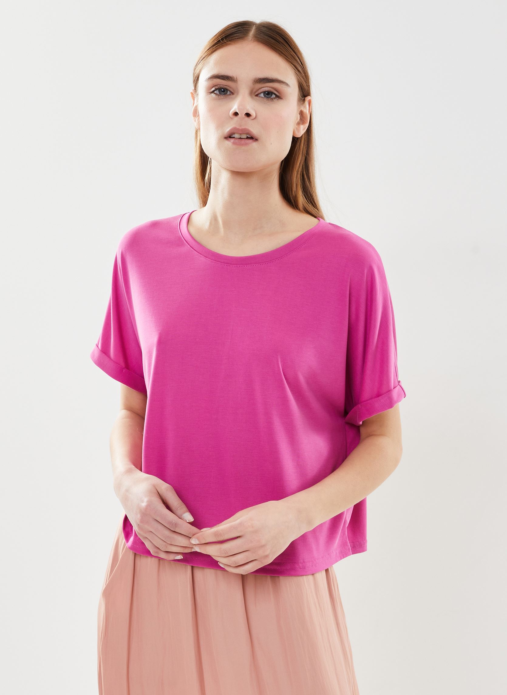 T-shirts met korte mouwen Mama_12369 dames roze Grace & Mila T-shirts met korte mouwen Mama_12369 dames roze Pivoine