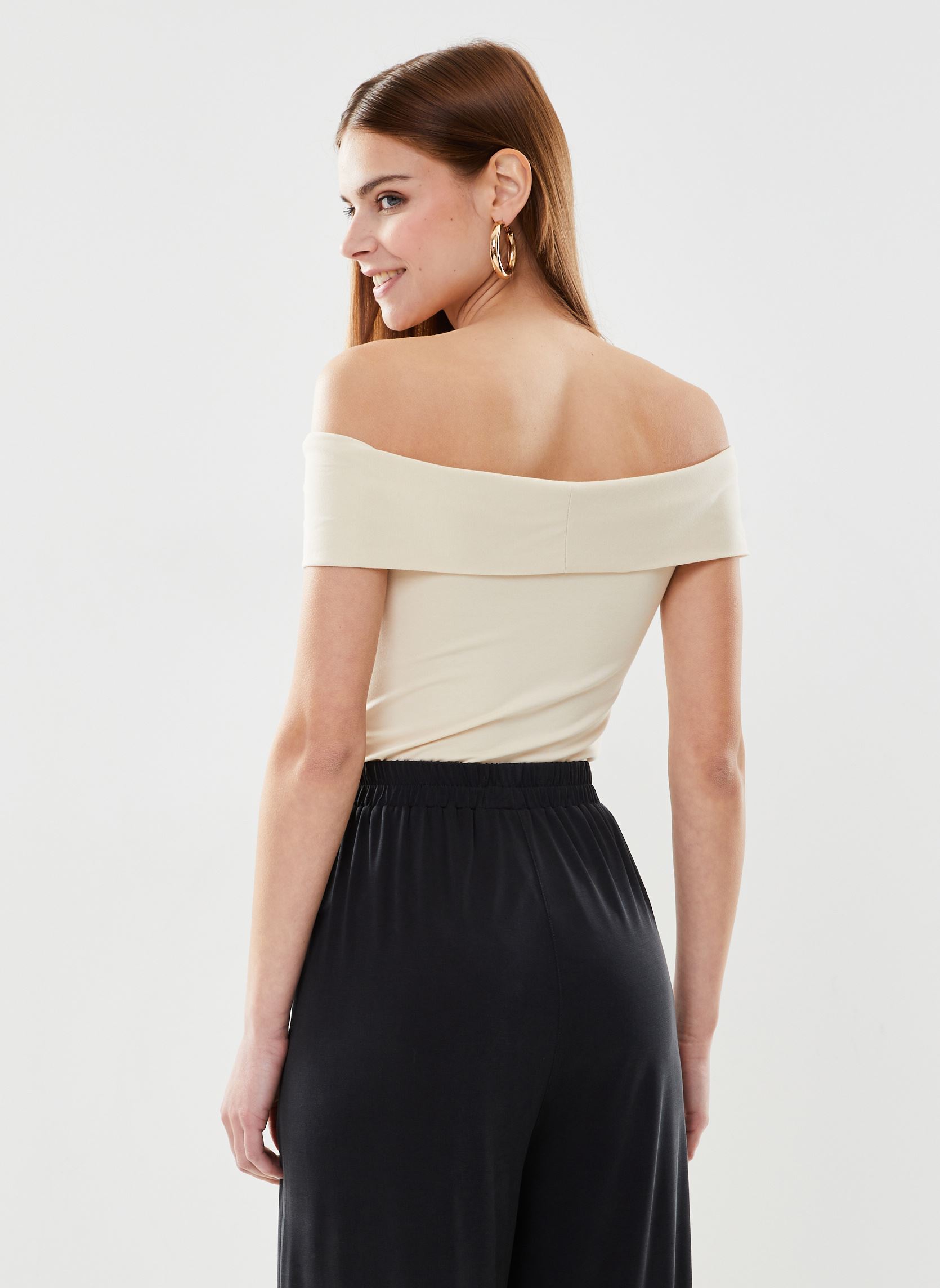 Kurzarm-T-Shirts Mandarin_12399 damen beige Grace & Mila Kurzarm-T-Shirts Mandarin_12399 damen beige Beige