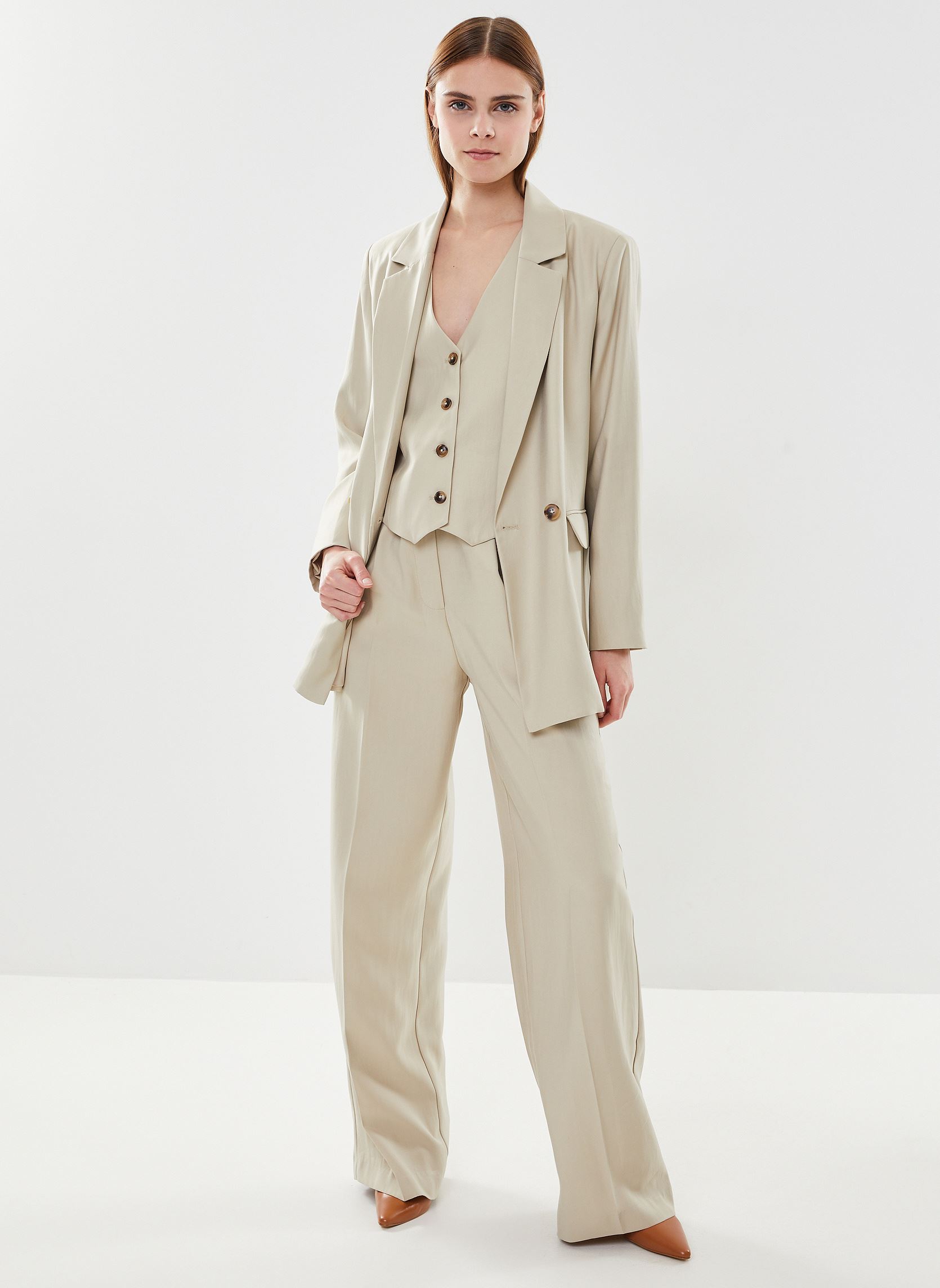 Blazer Malene_12314 dames beige Grace & Mila Blazer Malene_12314 dames beige Beige