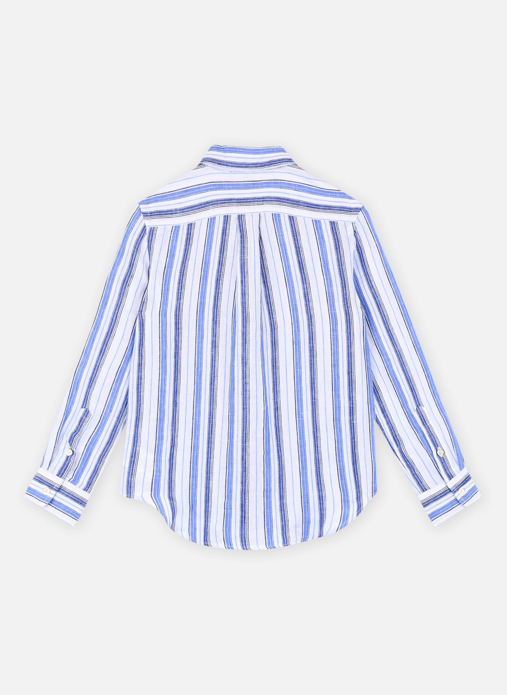 Langarm-Hemden Chemise Écossaise En Lin jungen weiß Polo Ralph Lauren Langarm-Hemden Chemise Écossaise En Lin jungen weiß 6336 WHITE BLUE MULTI