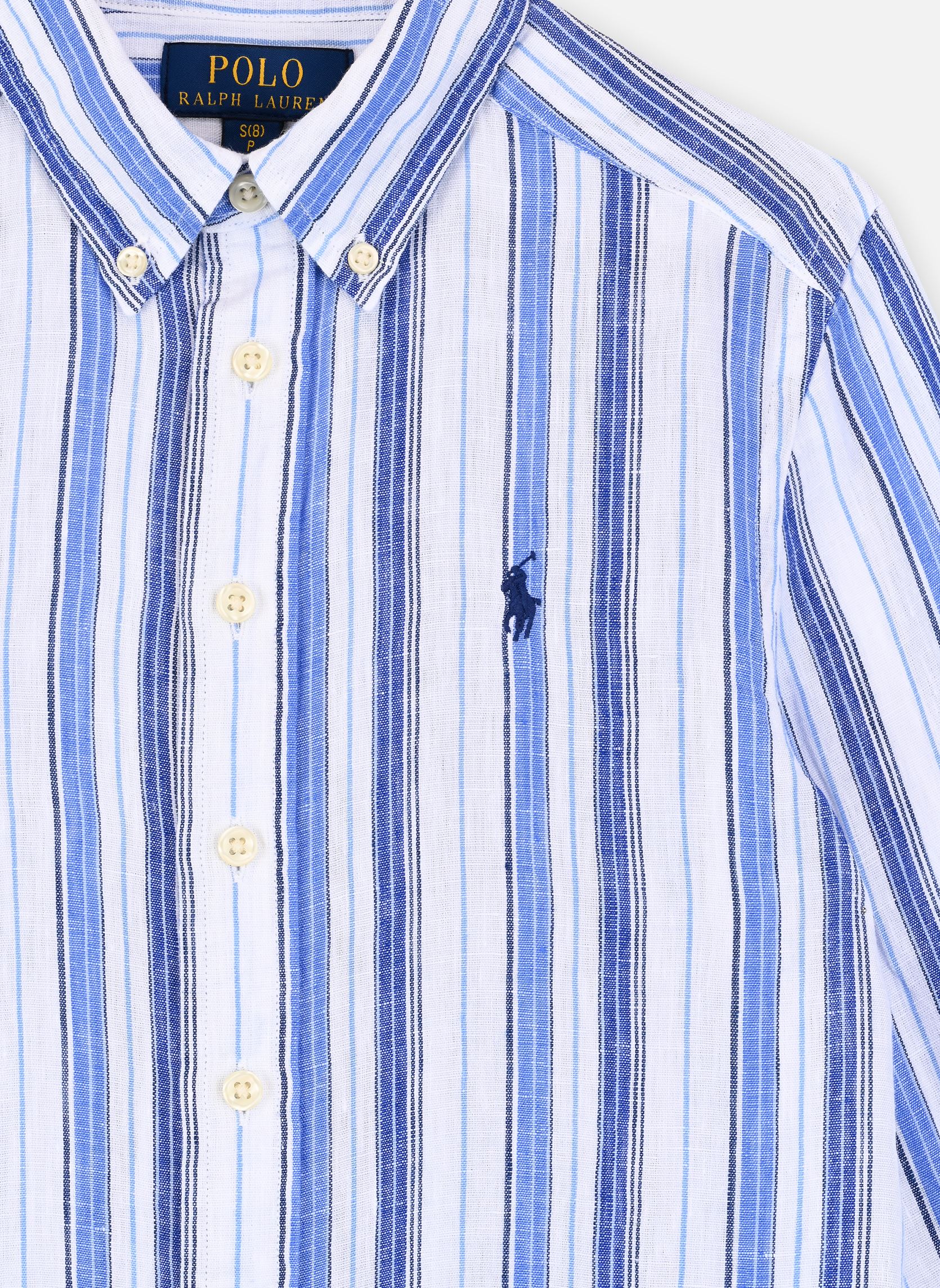 Langarm-Hemden Chemise Écossaise En Lin jungen weiß Polo Ralph Lauren Langarm-Hemden Chemise Écossaise En Lin jungen weiß 6336 WHITE BLUE MULTI