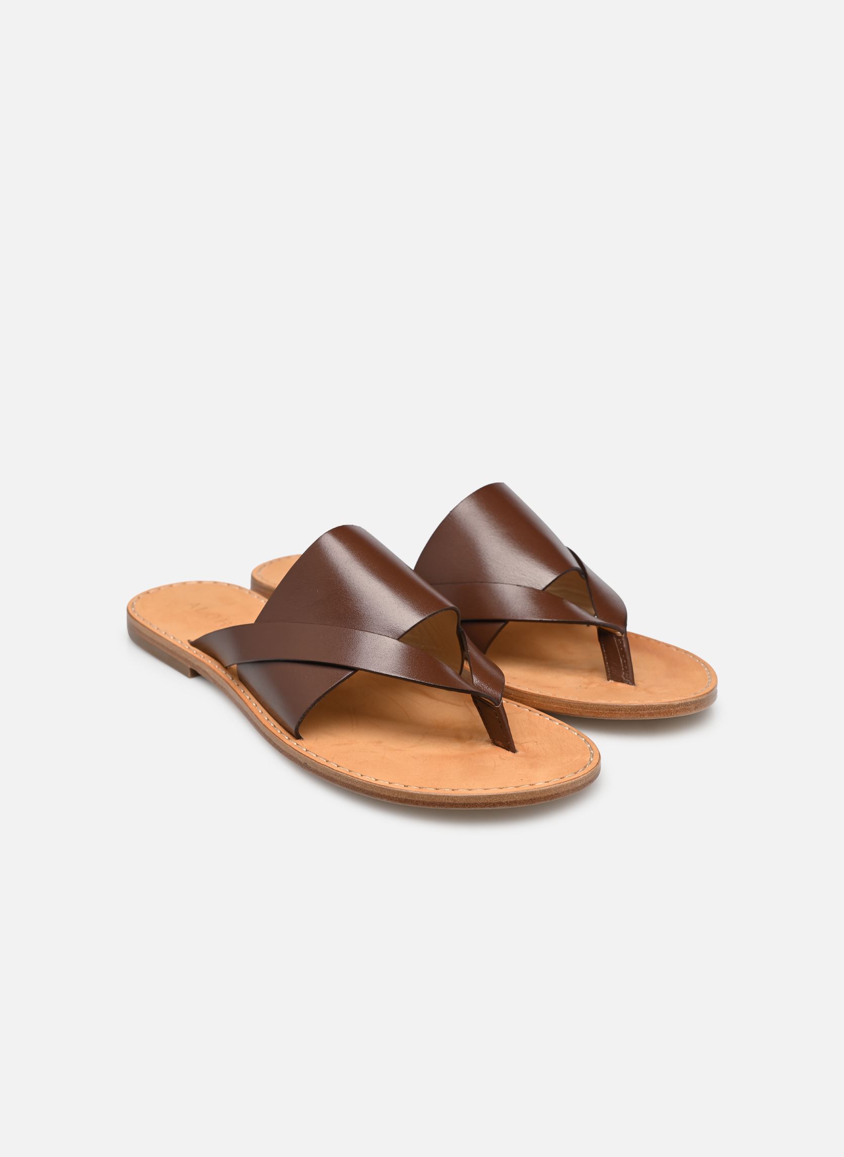 Flache Sandalen Eugene damen braun Alohas Flache Sandalen Eugene damen braun BROWN LEATHER