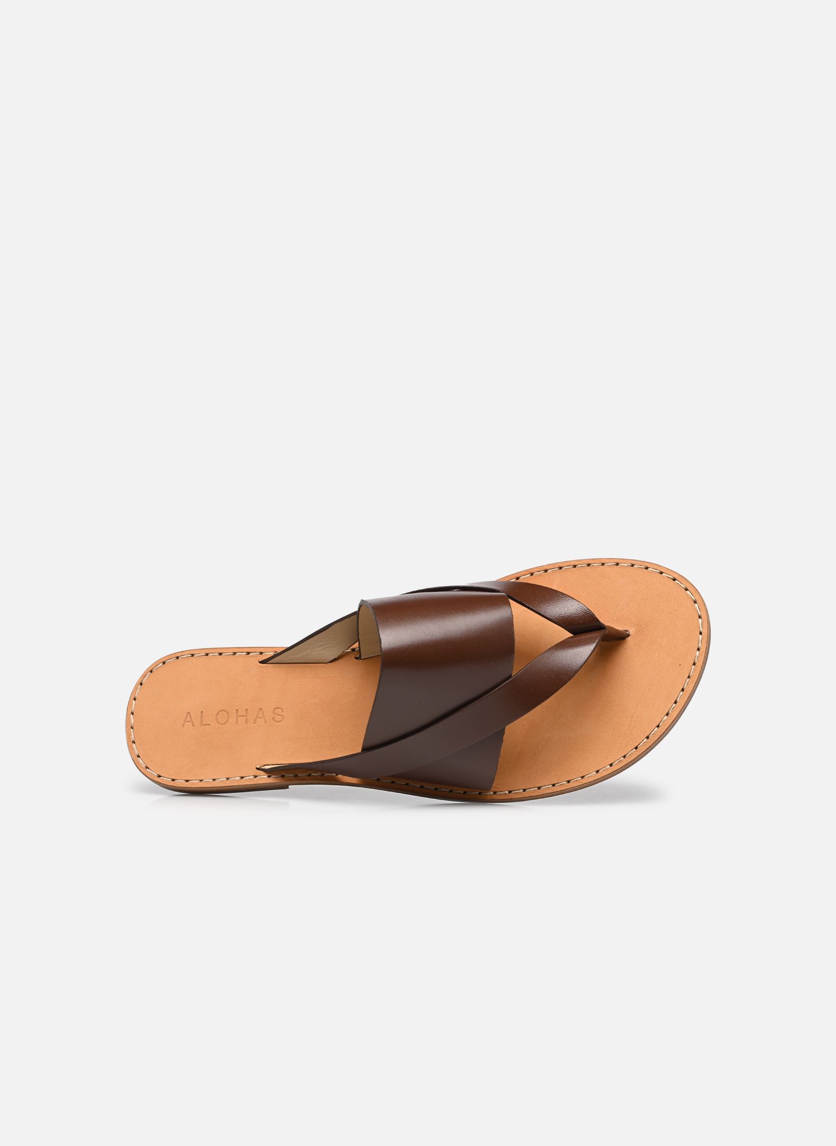 Flache Sandalen Eugene damen braun Alohas Flache Sandalen Eugene damen braun BROWN LEATHER