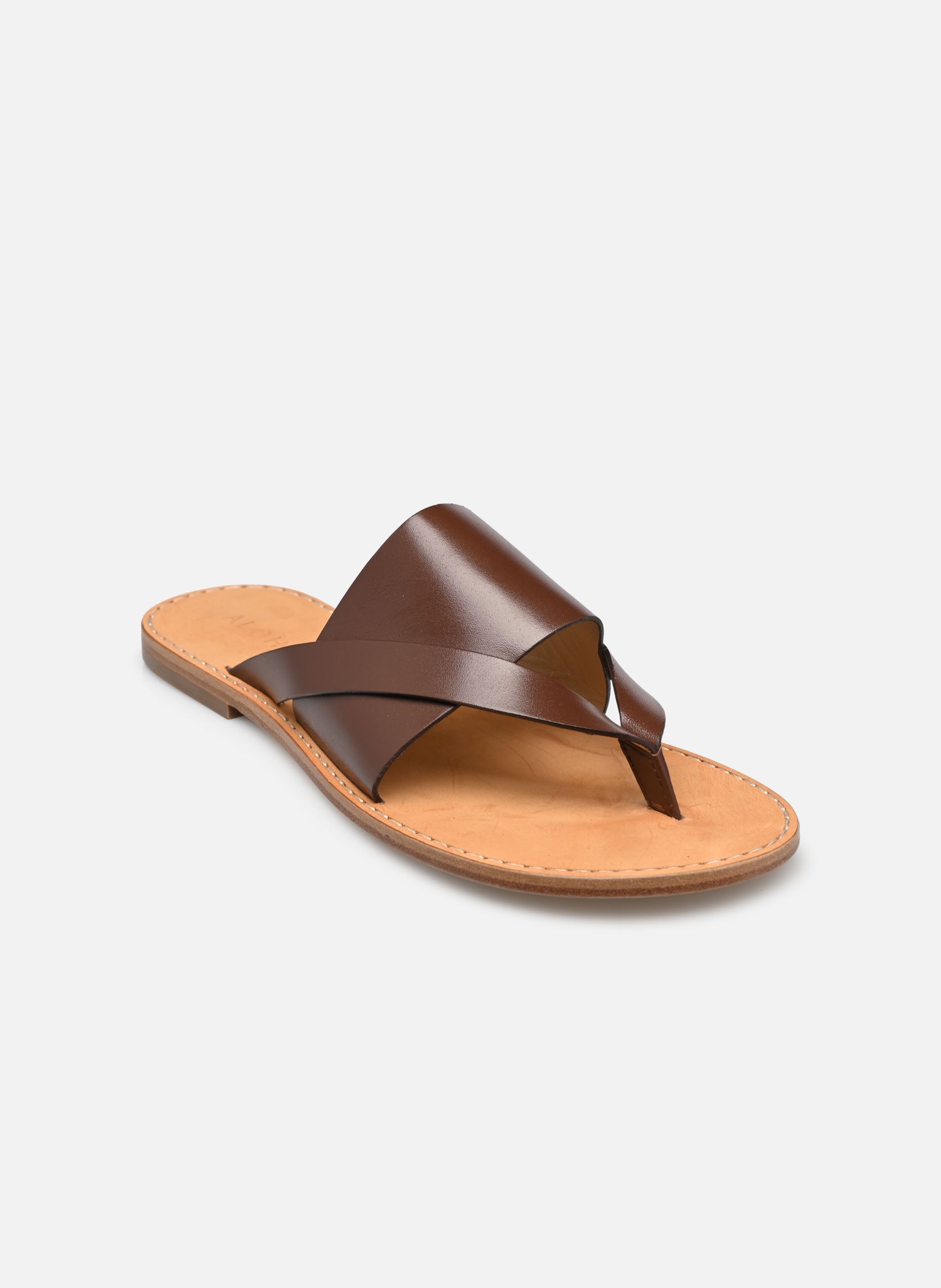 Flache Sandalen Eugene damen braun Alohas Flache Sandalen Eugene damen braun BROWN LEATHER