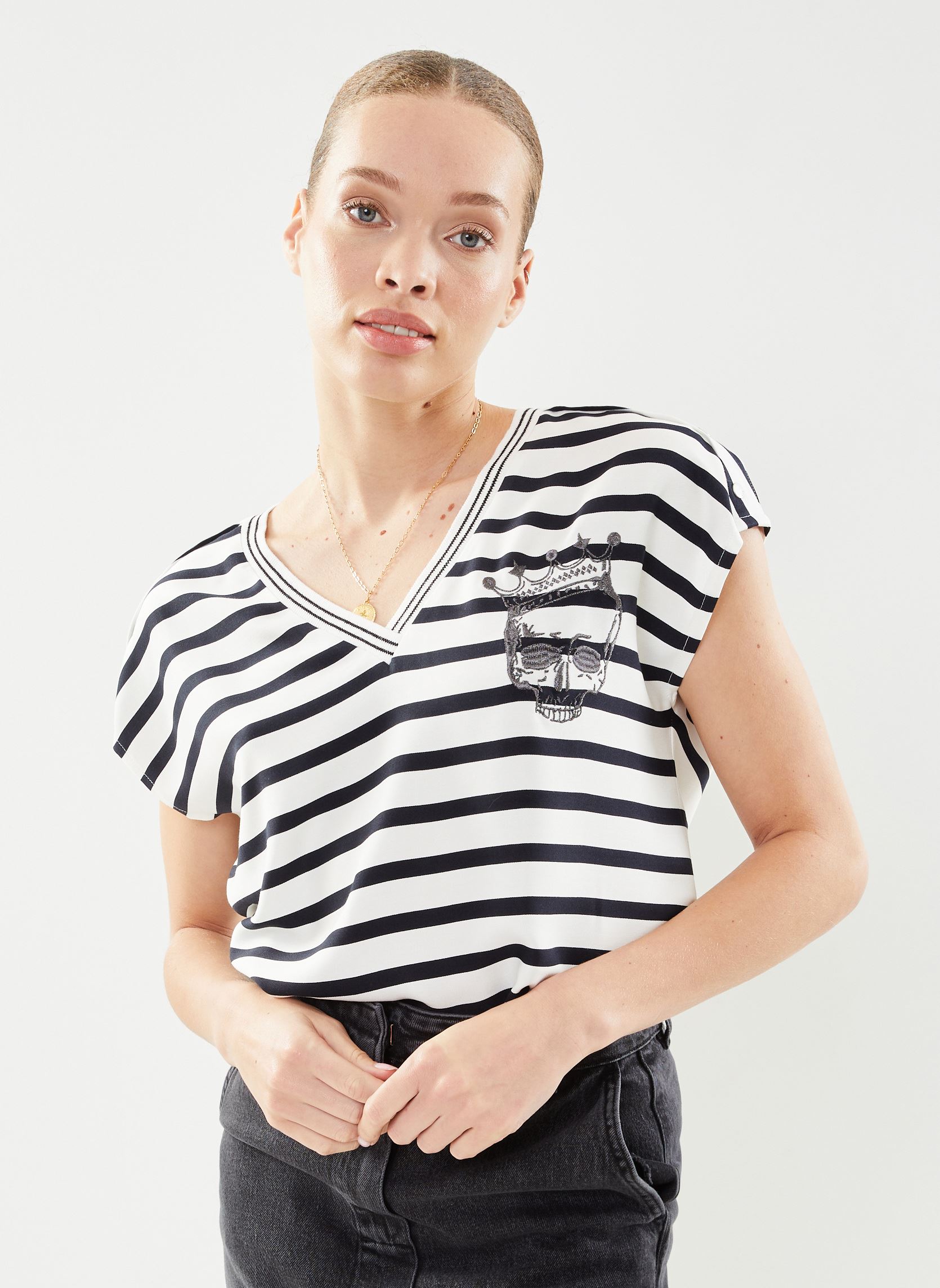Vêtements IKKS Women Top SM V Raye BY11055 pour Accessoires - vue 1