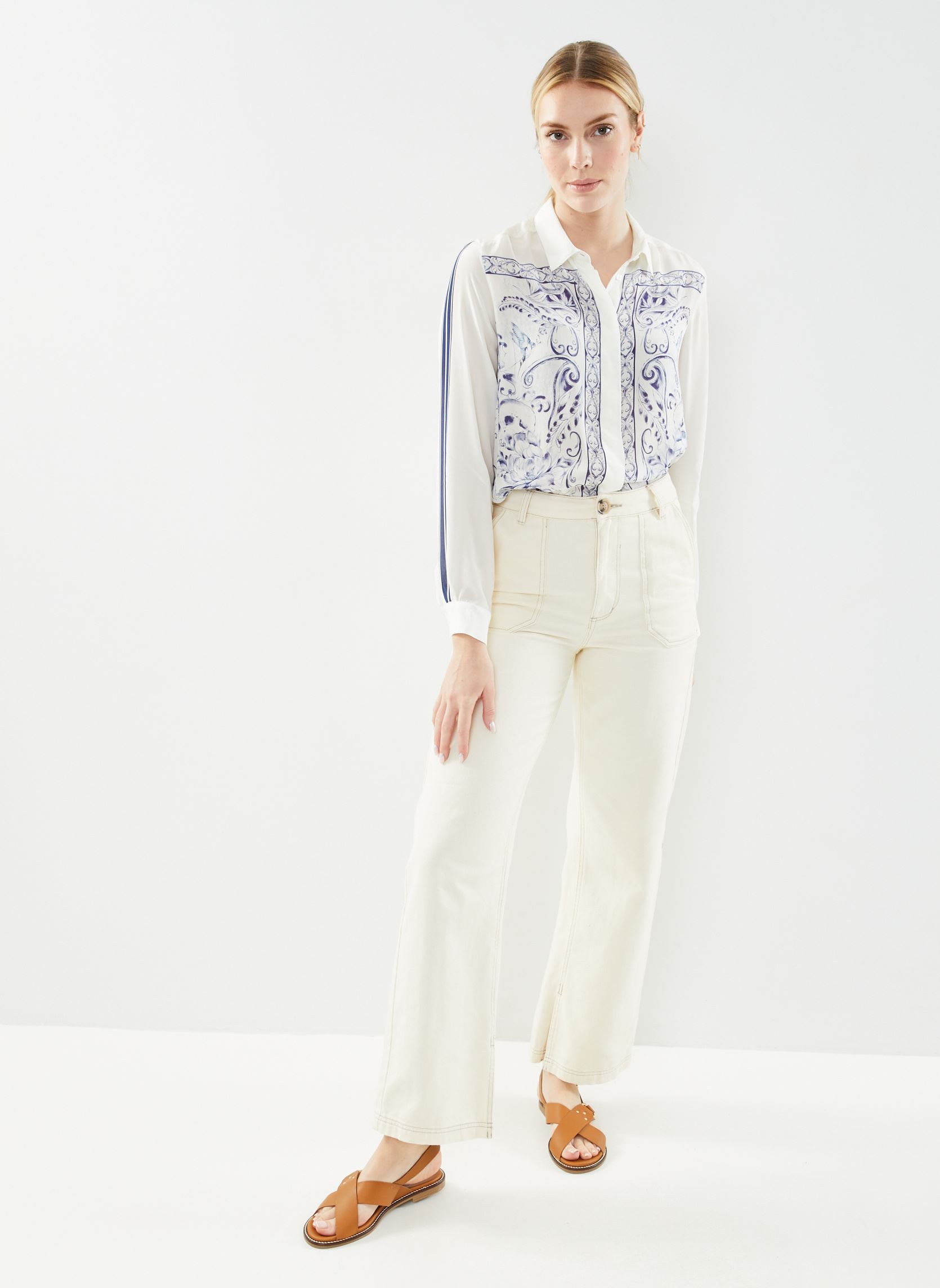 Langarm-Hemden Che ML Imp BY12035 damen weiß IKKS Women Langarm-Hemden Che ML Imp BY12035 damen weiß 12-IVOIRE