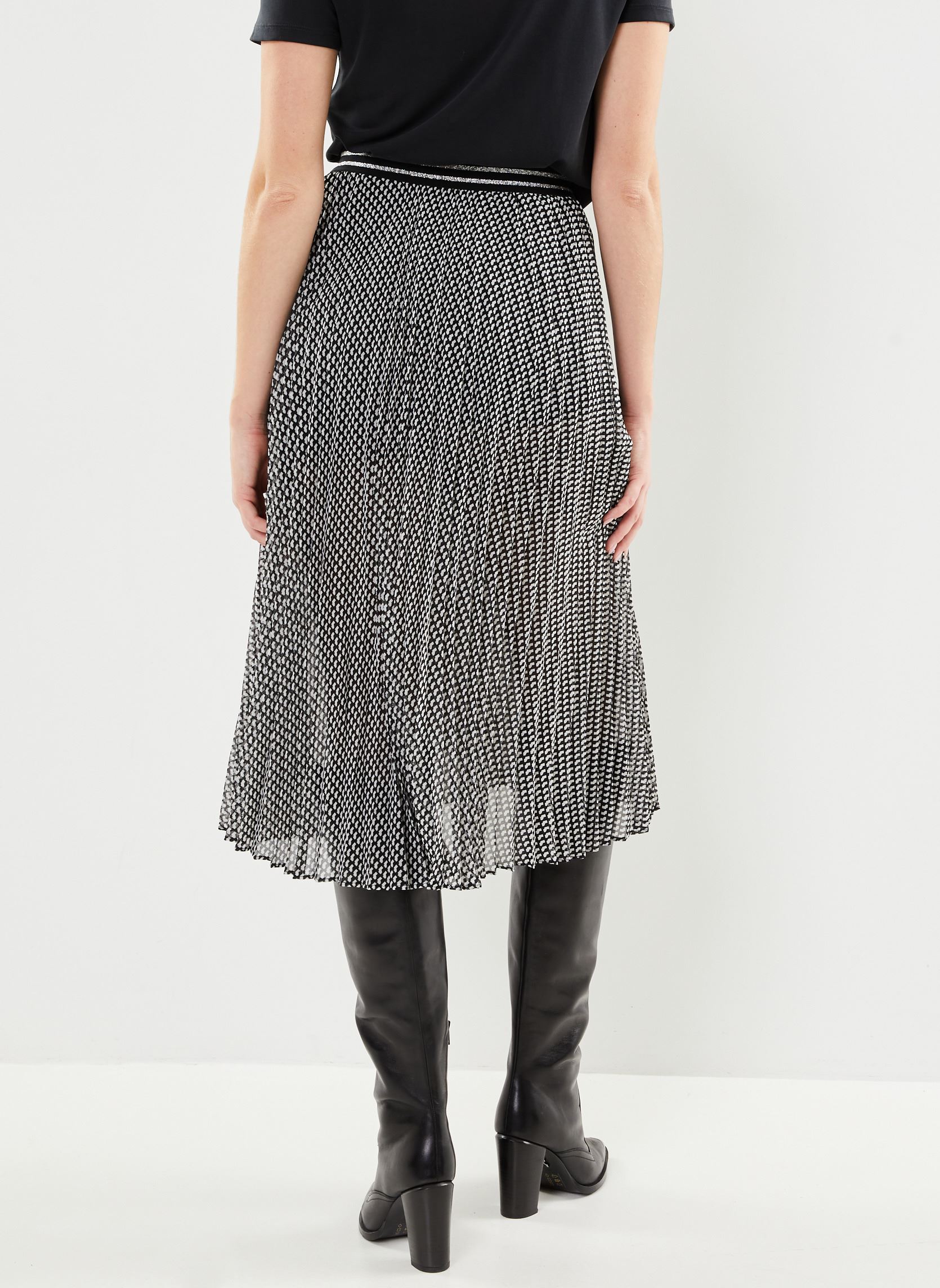 Jupes mi-longues Jup Plis Imp BY27005 femme noir IKKS Women Jupes mi-longues Jup Plis Imp BY27005 femme noir 02-NOIR