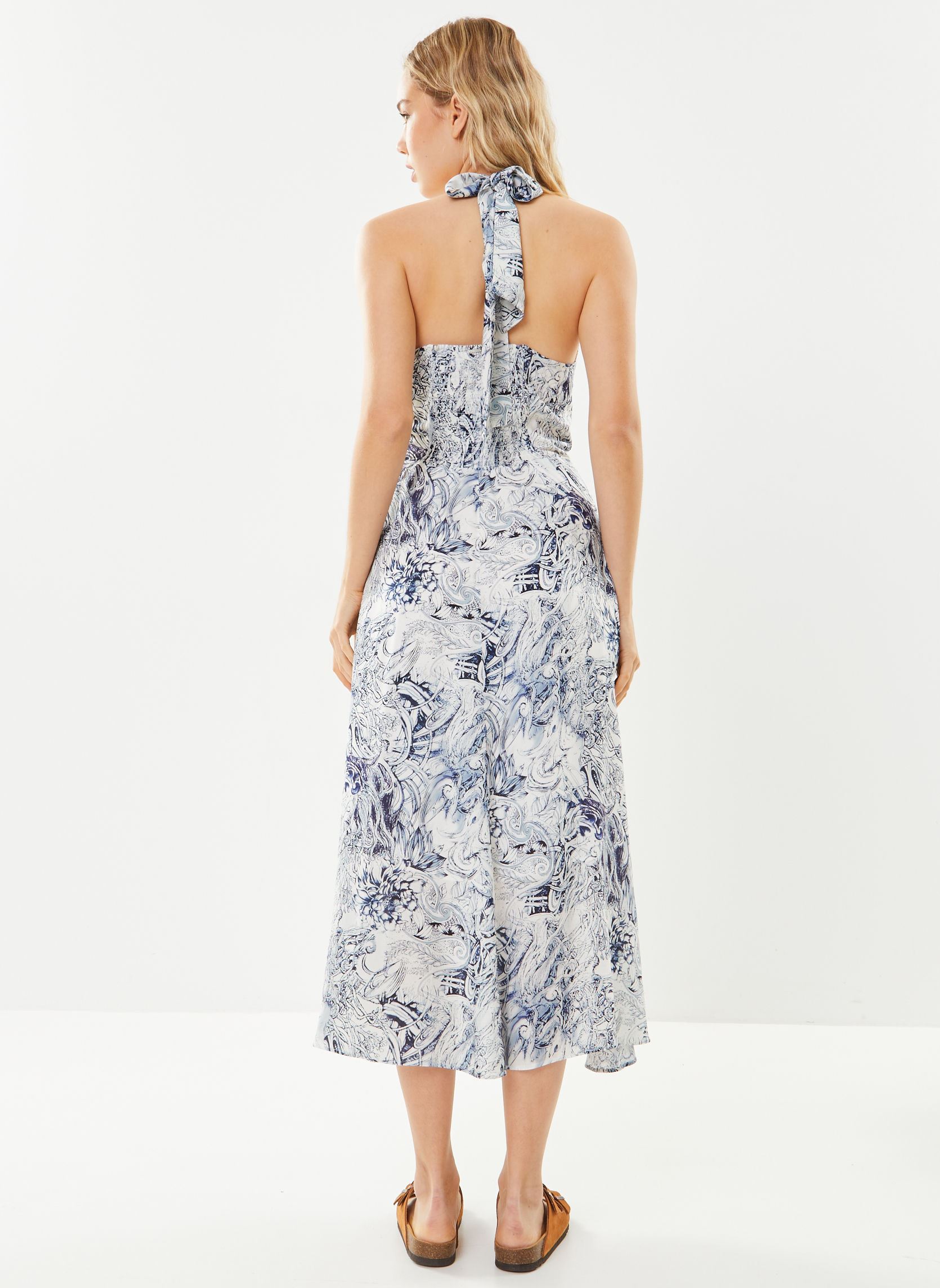 Robe Longue Blanche Taille S/M – Sans Manches, Style Maxi, Occasion Très Bon état