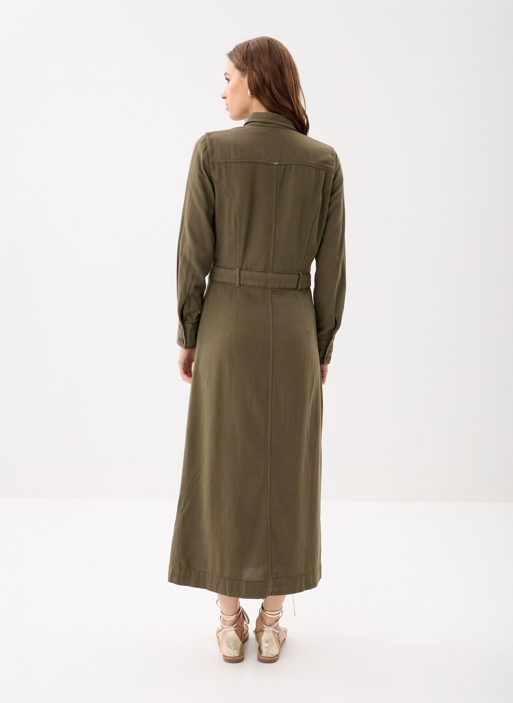 Robes longues Rob ML Lg BY30315 femme vert IKKS Women Robes longues Rob ML Lg BY30315 femme vert 56-KAKI