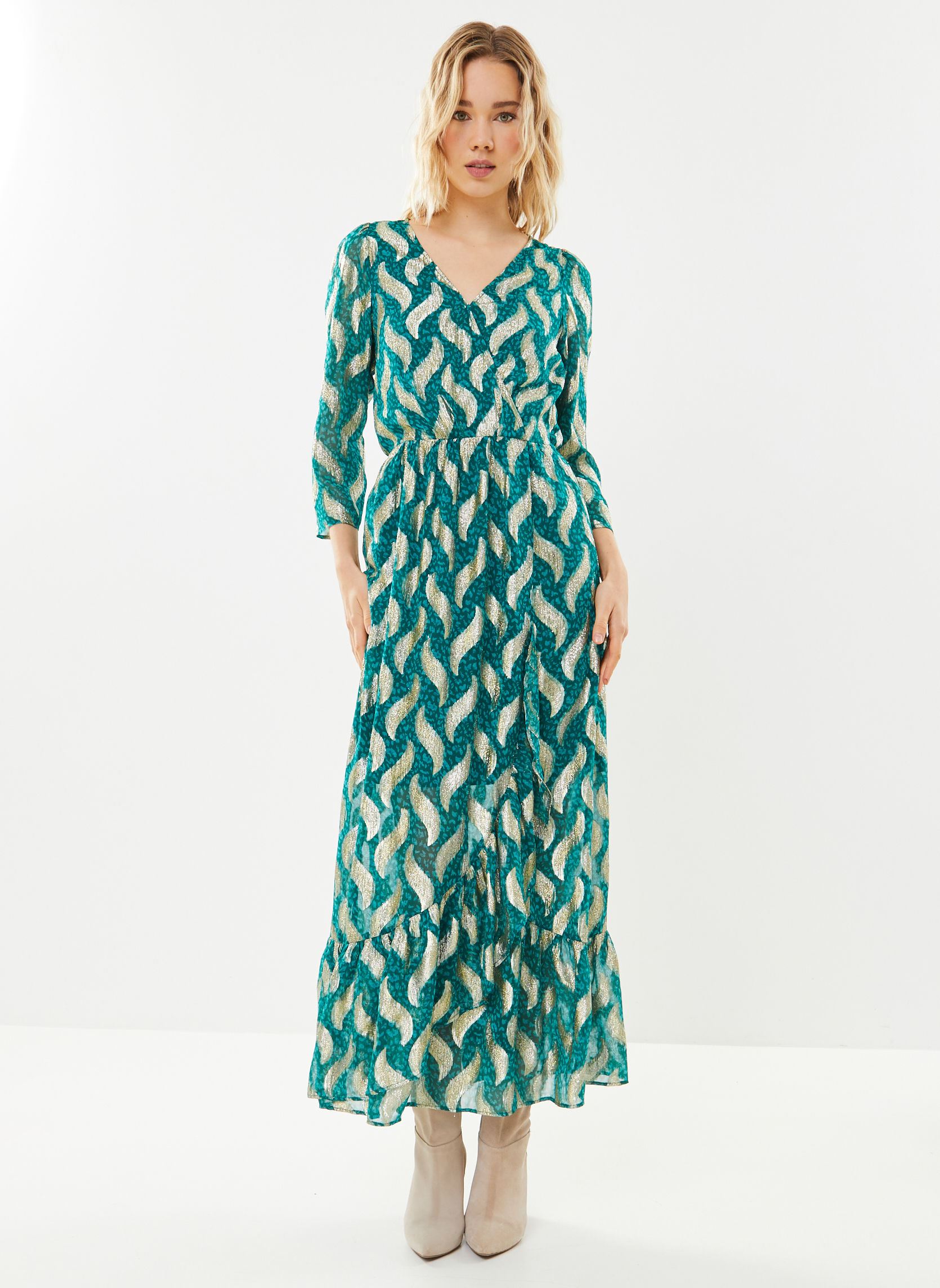 Vestiti lunghi Rob M7 Lg Imp BY30805 donna verde IKKS Women Vestiti lunghi Rob M7 Lg Imp BY30805 donna verde 53-MENTHE